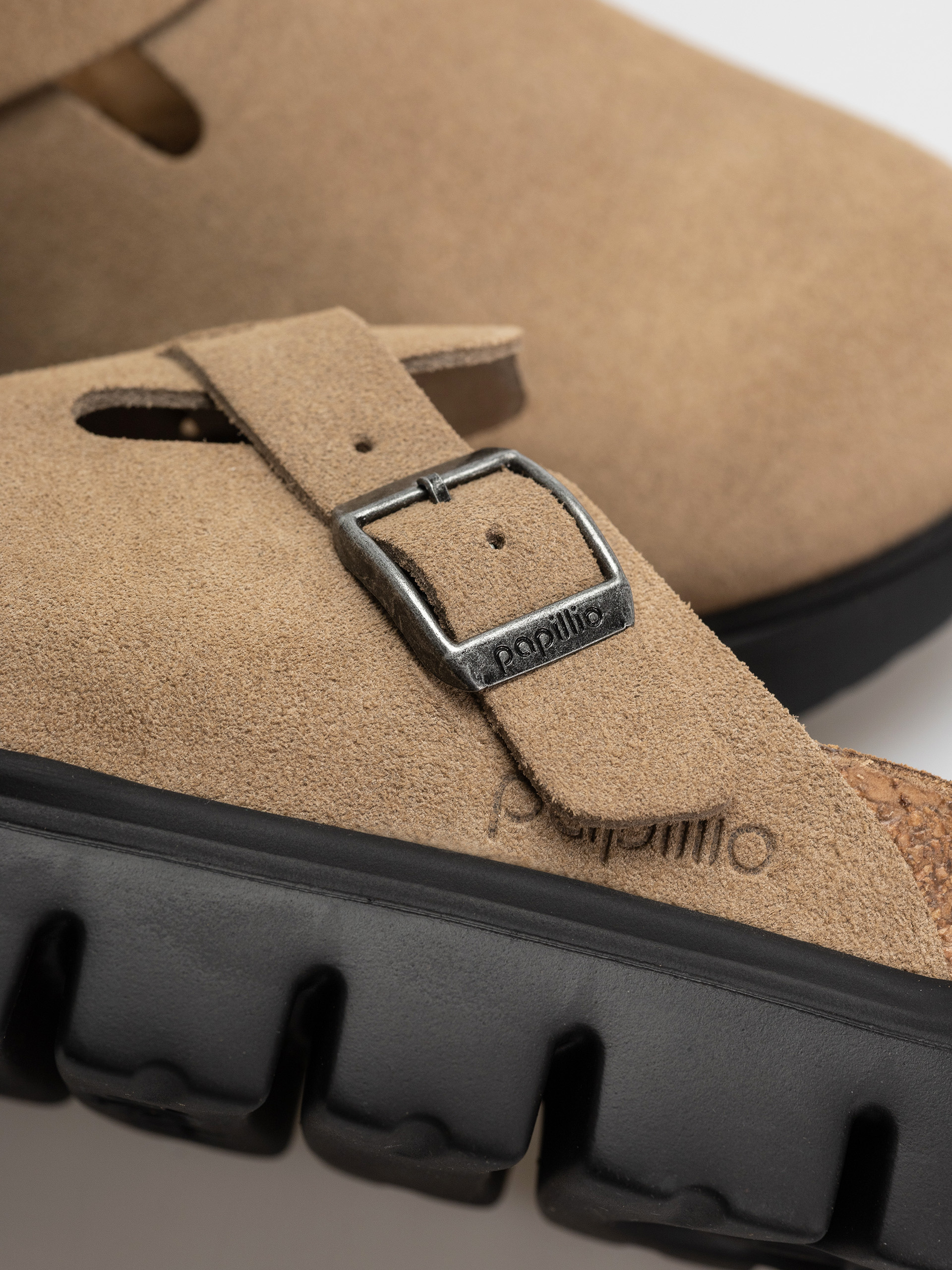 Klapki Birkenstock Boston Chunky Suede Leather Narrow Wmn (gray taupe)