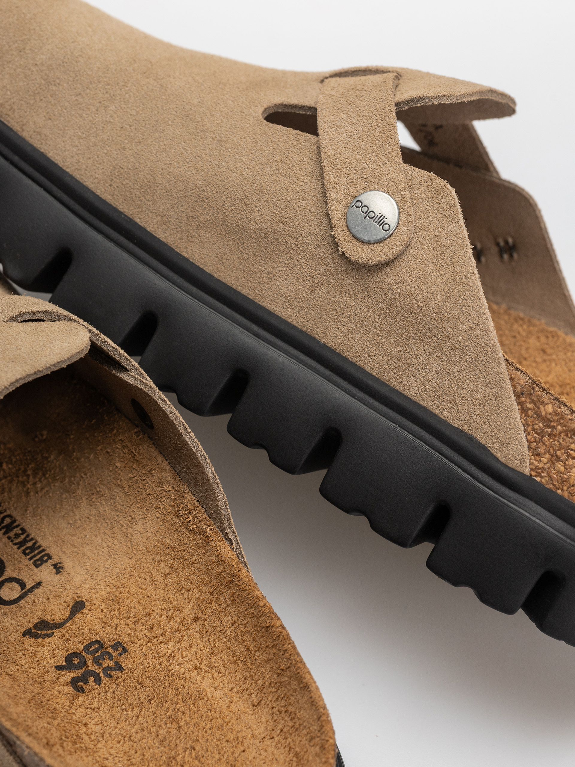 Klapki Birkenstock Boston Chunky Suede Leather Narrow Wmn (gray taupe)