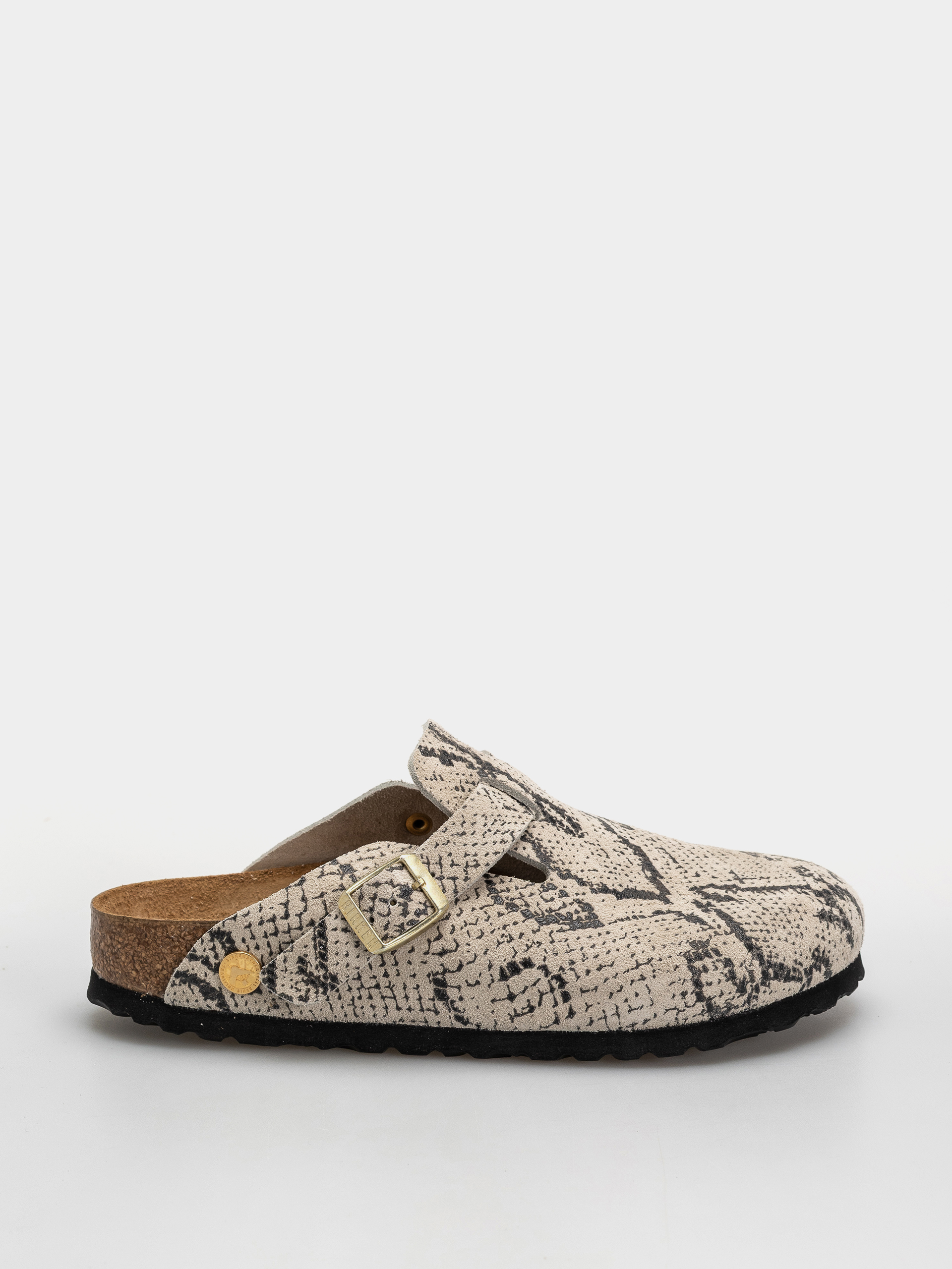 Klapki Birkenstock Boston Rivet Logo Suede Leather Narrow Wmn