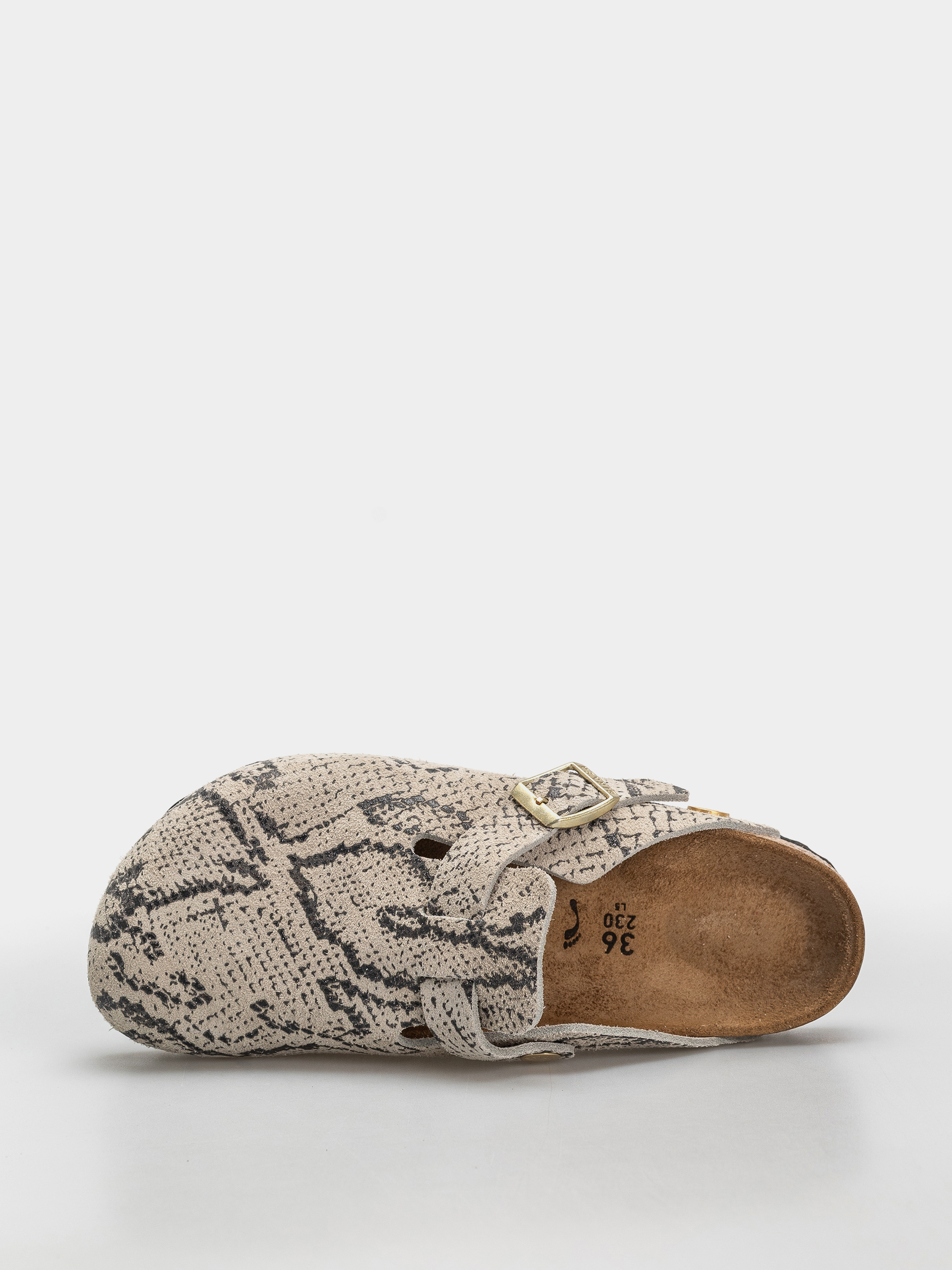 Klapki Birkenstock Boston Rivet Logo Suede Leather Narrow Wmn (snake oyster)