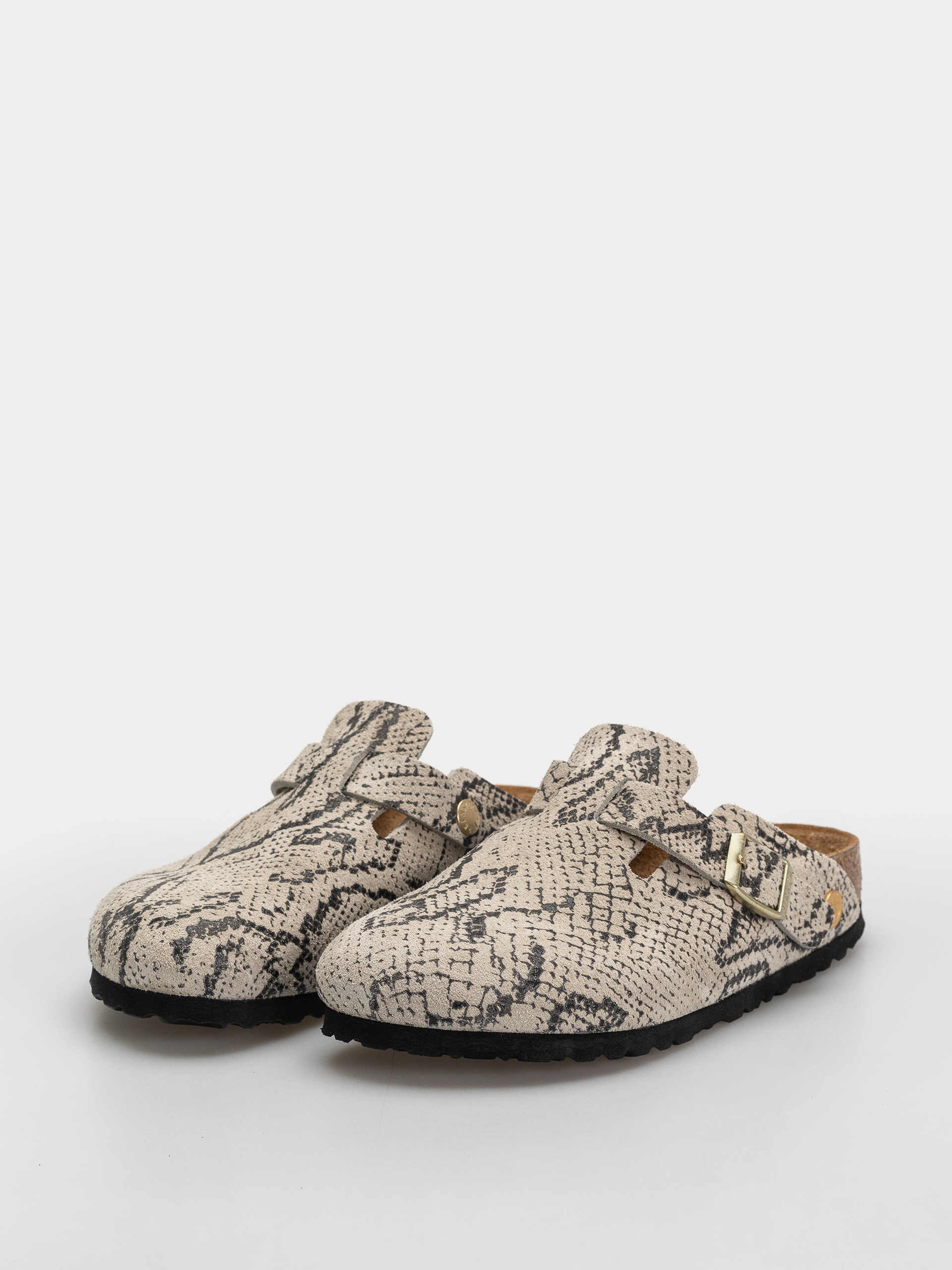 Klapki Birkenstock Boston Rivet Logo Suede Leather Narrow Wmn (snake oyster)