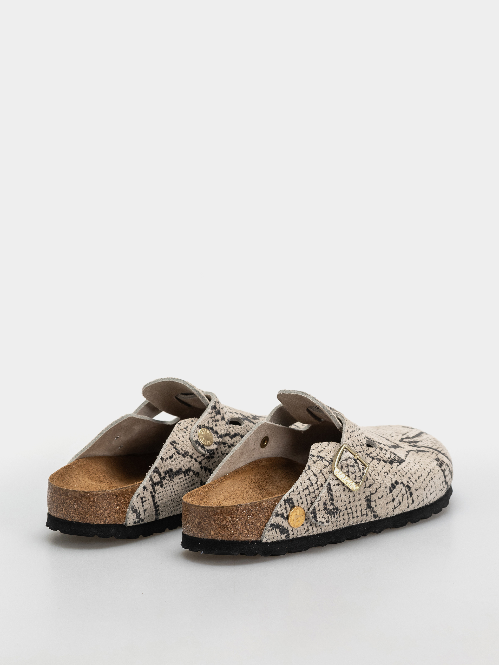 Klapki Birkenstock Boston Rivet Logo Suede Leather Narrow Wmn (snake oyster)