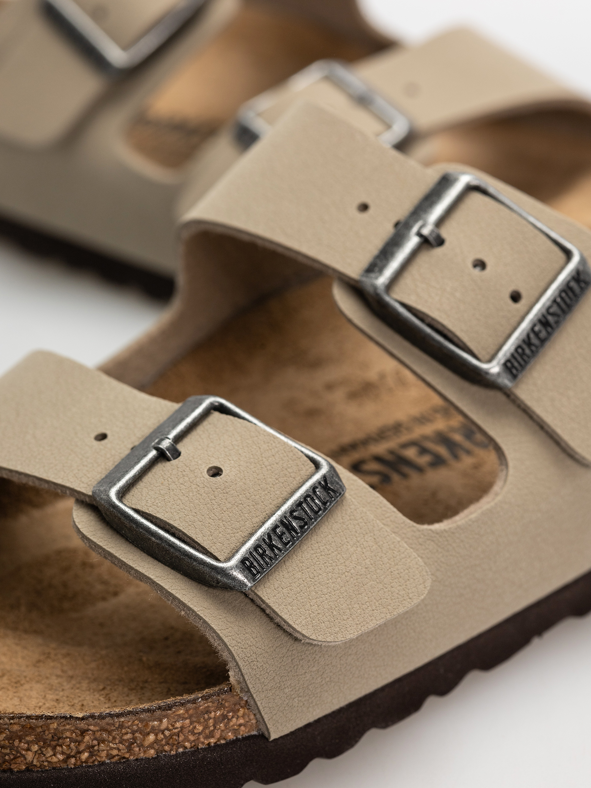Klapki Birkenstock Arizona Birko Flor Narrow (faded khaki/dark brown os)