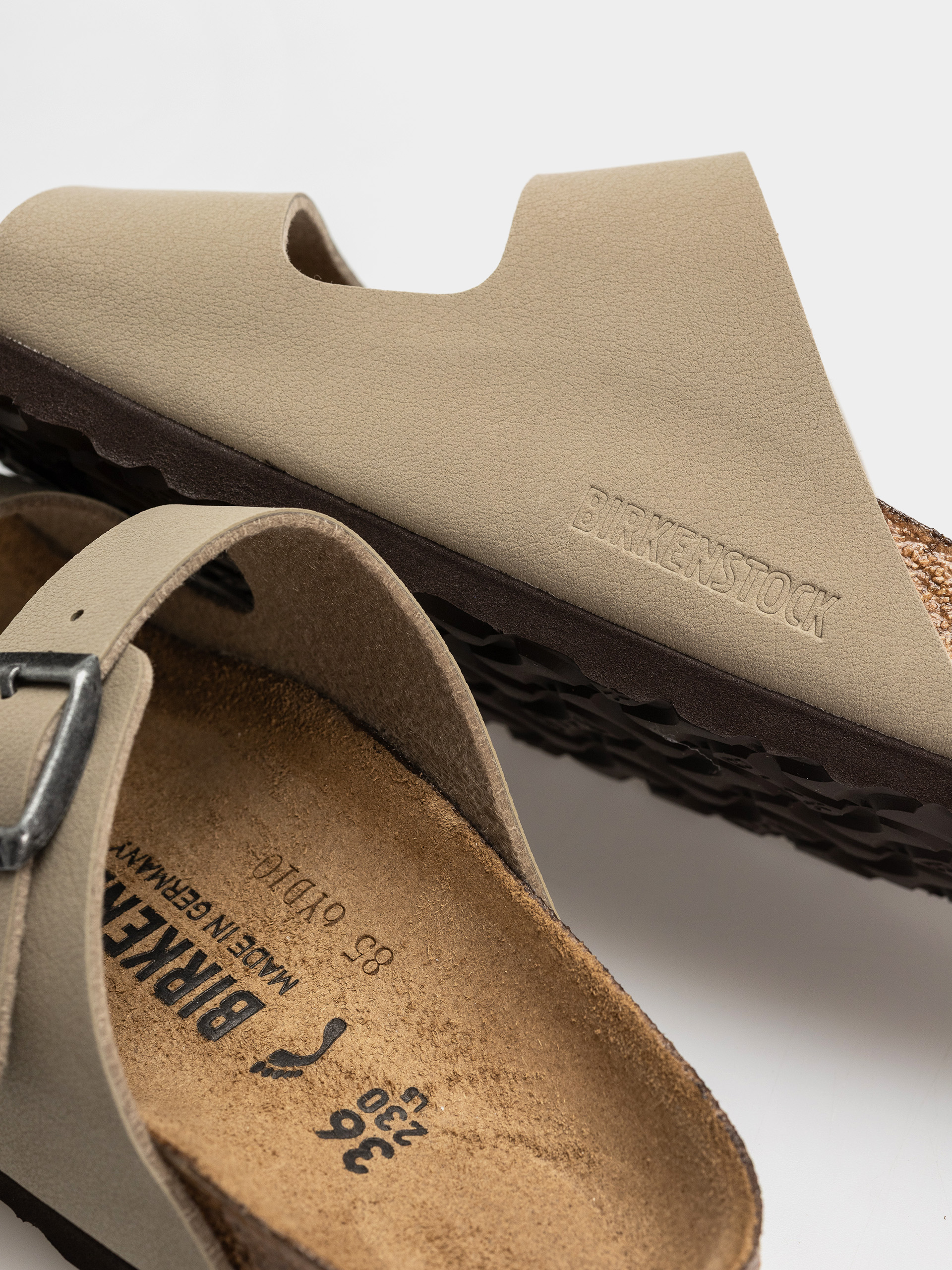 Klapki Birkenstock Arizona Birko Flor Narrow (faded khaki/dark brown os)