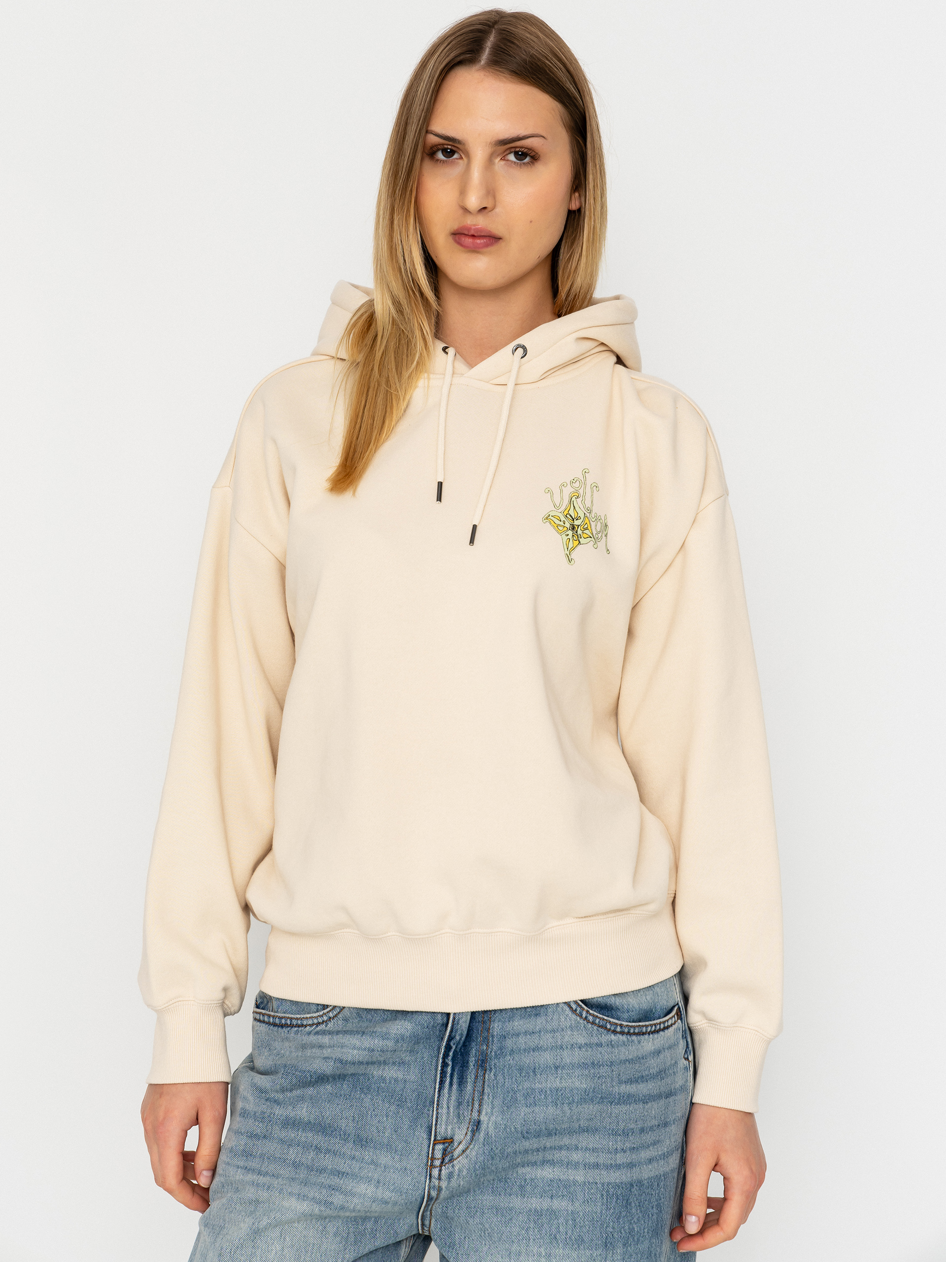 Bluza z kapturem Volcom Moove On HD Wmn (vintage white)