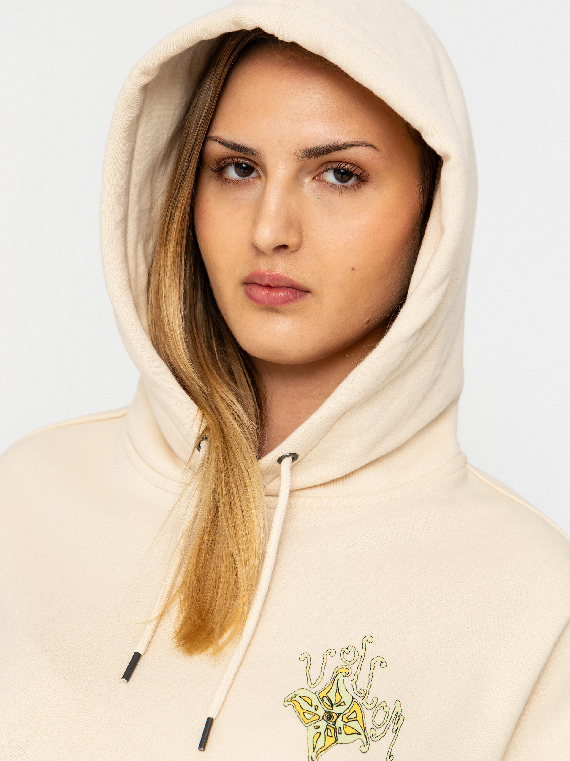 Bluza z kapturem Volcom Moove On HD Wmn (vintage white)