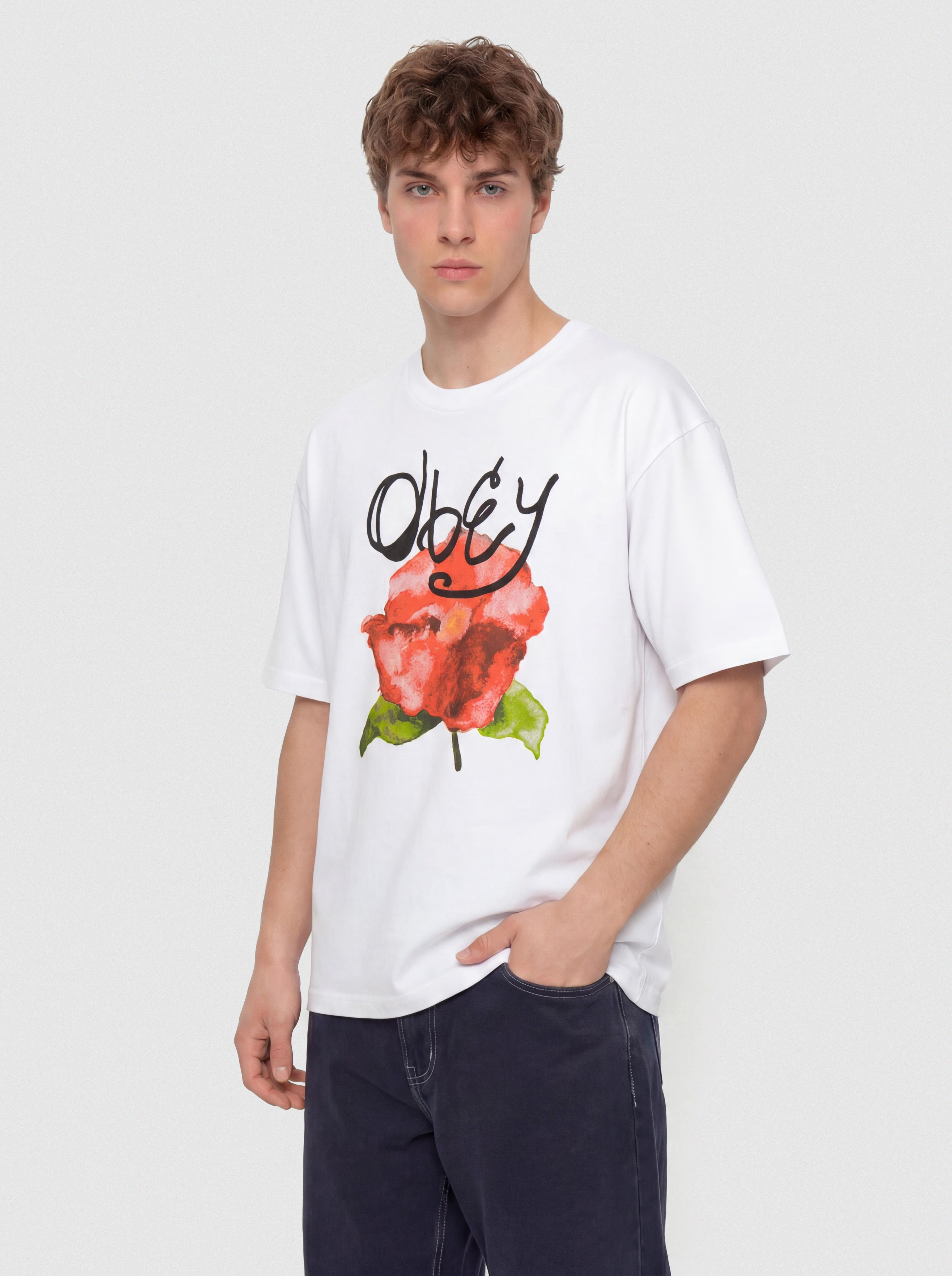 T-shirt OBEY Watercolor Poppy (white)