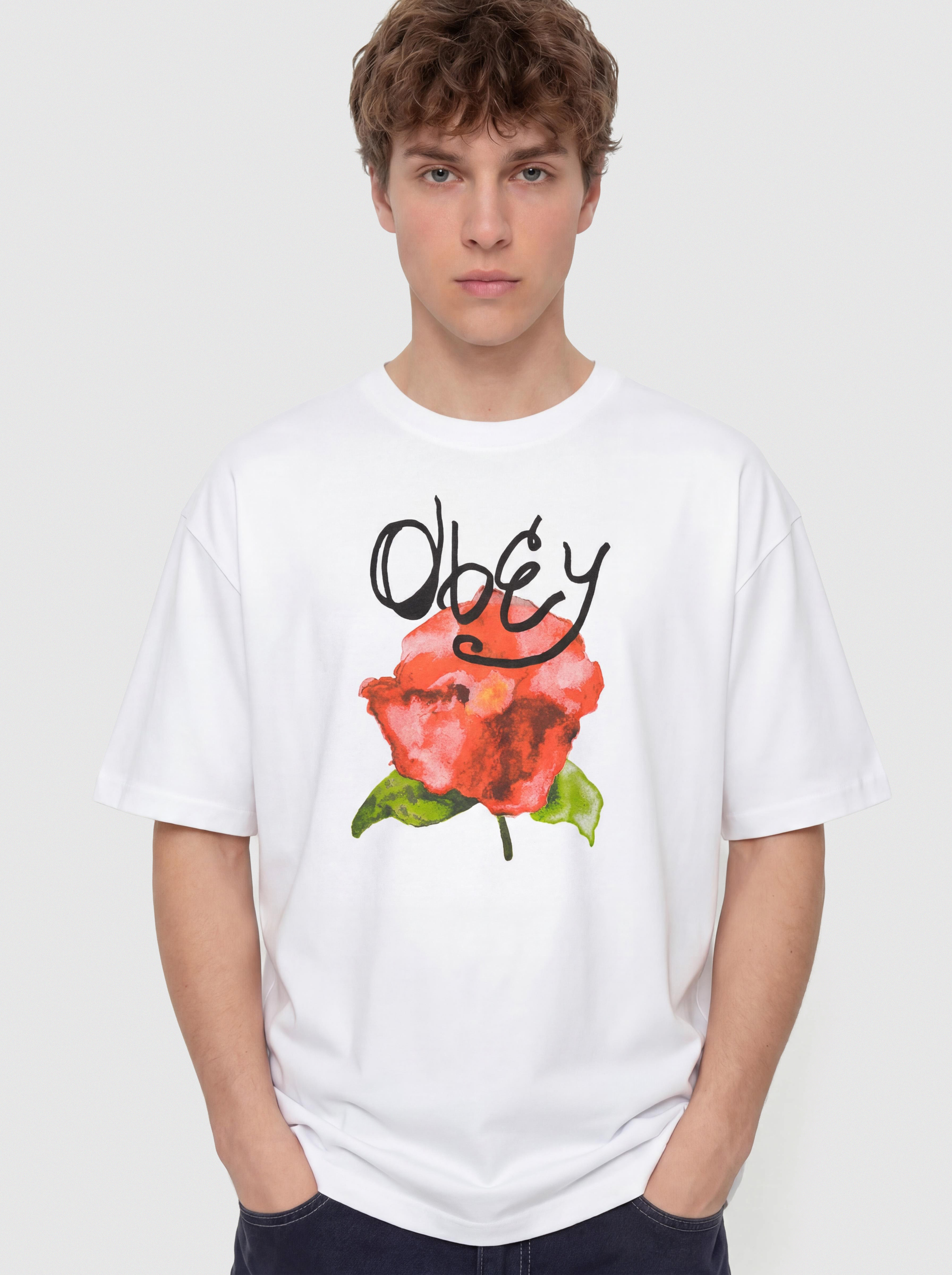 T-shirt OBEY Watercolor Poppy (white)