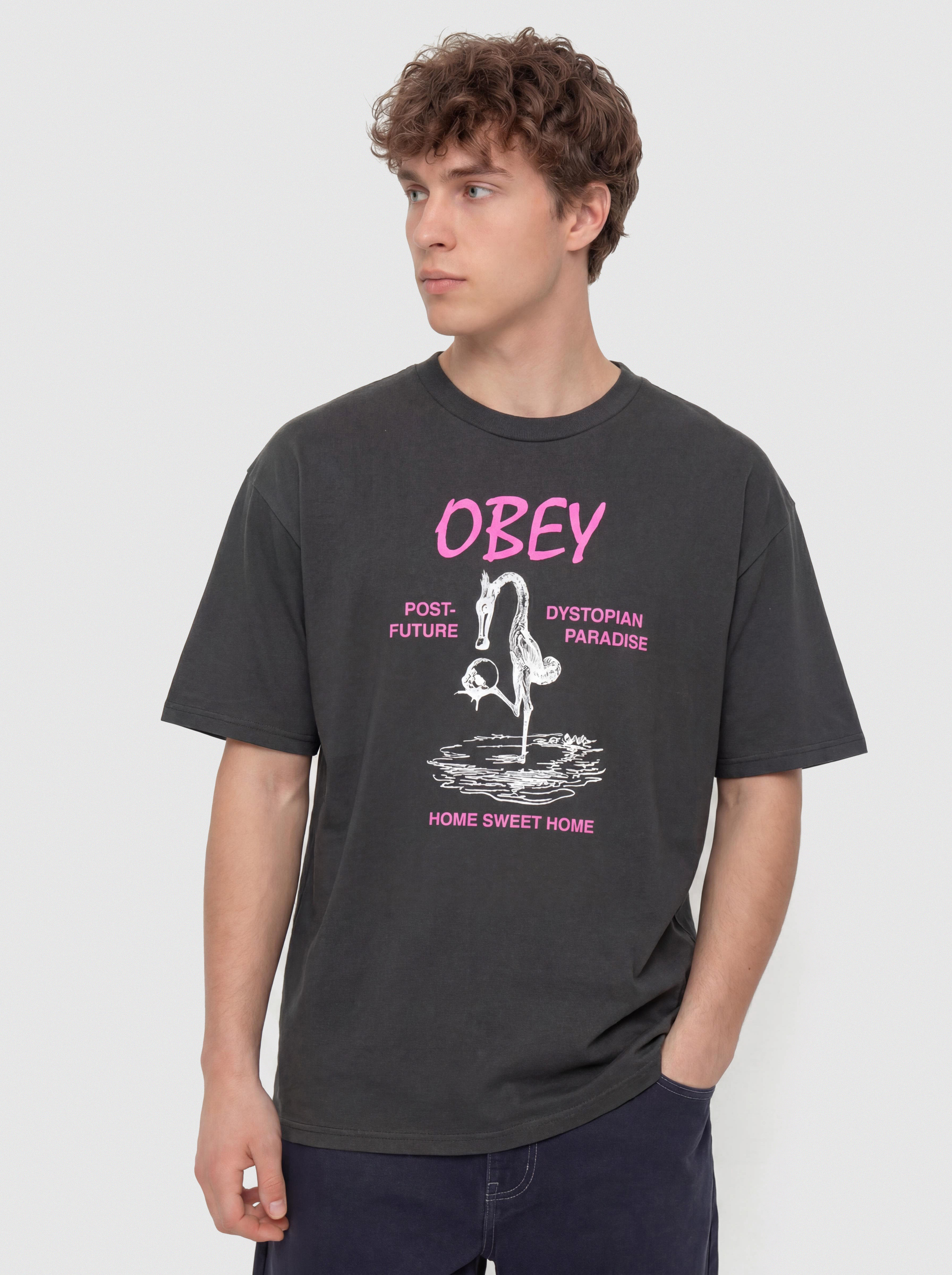 T-shirt OBEY Post Future (vintage black)