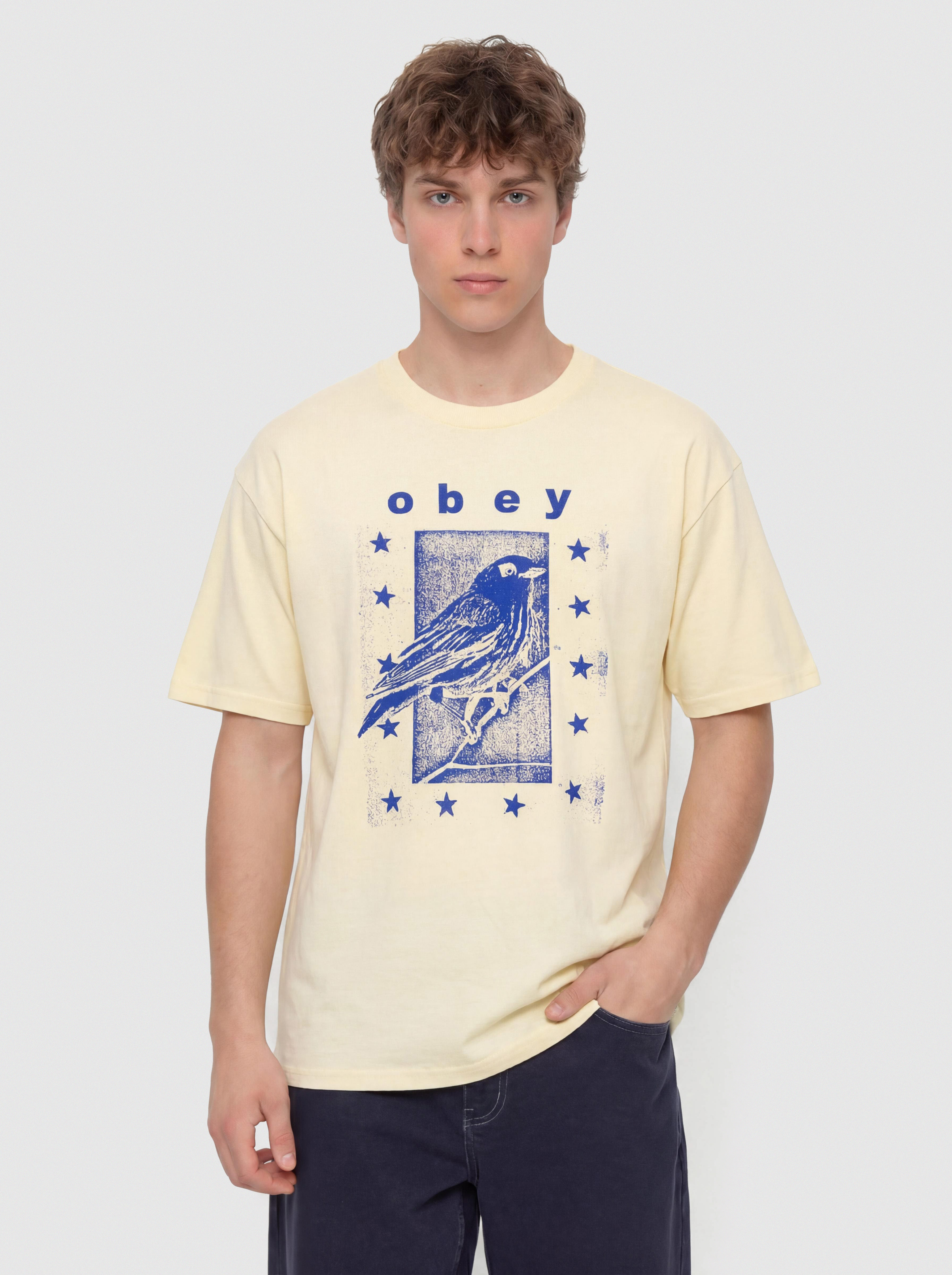 T-shirt OBEY Fly Away (pale yellow)