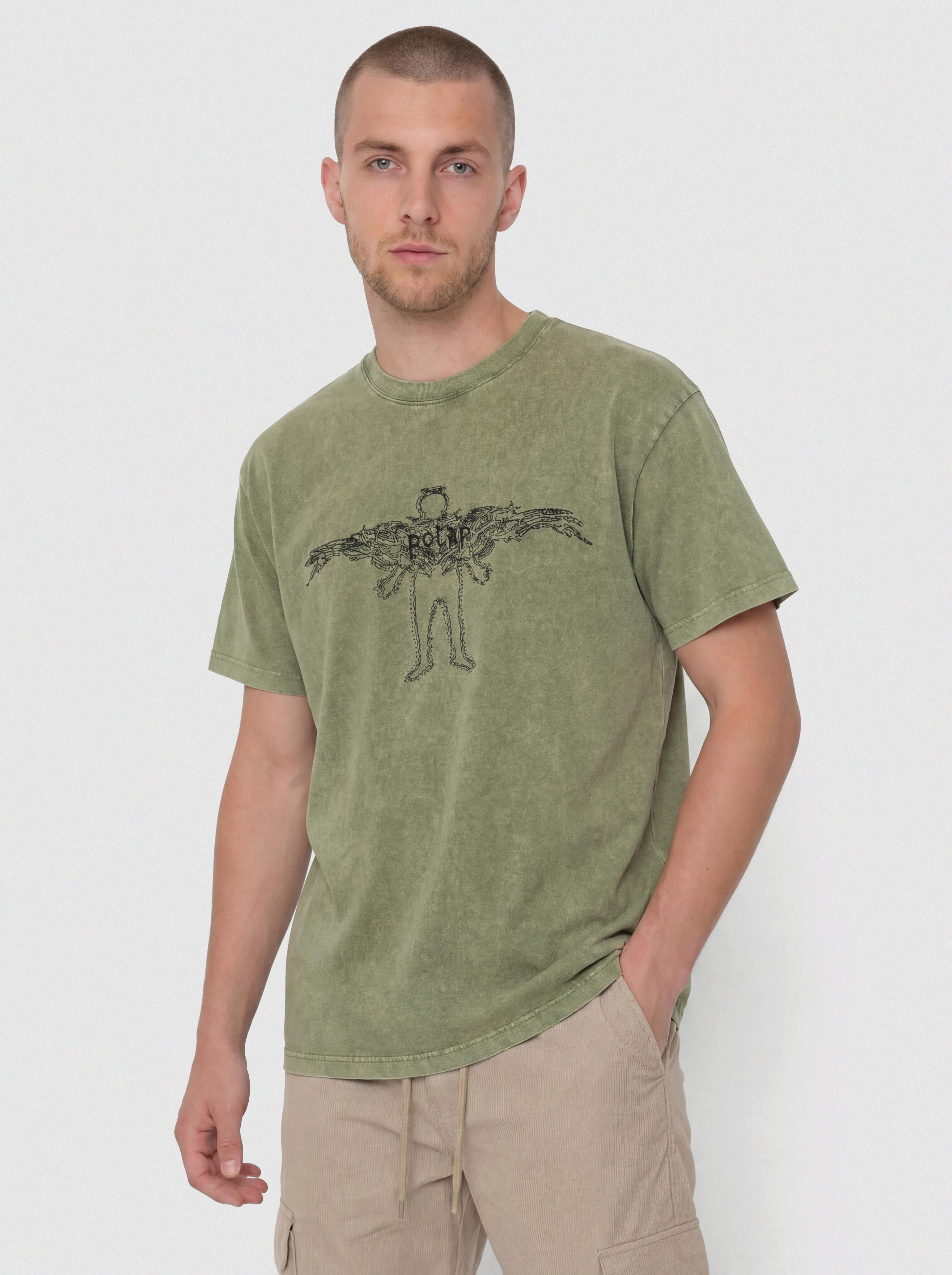 T-shirt Polar Skate Acid Soul (army green)