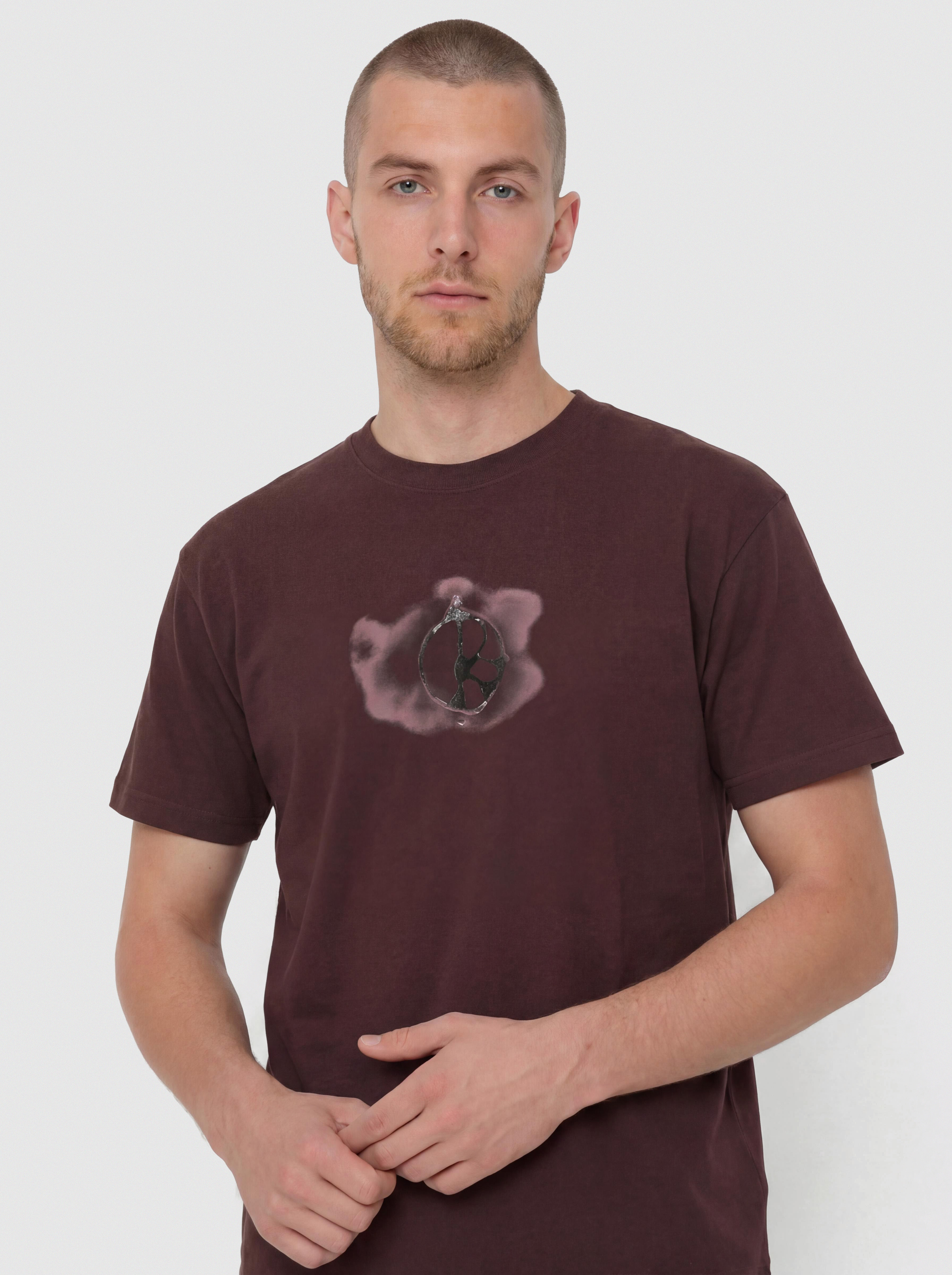 T-shirt Polar Skate Metal Logo (washed bordeaux)
