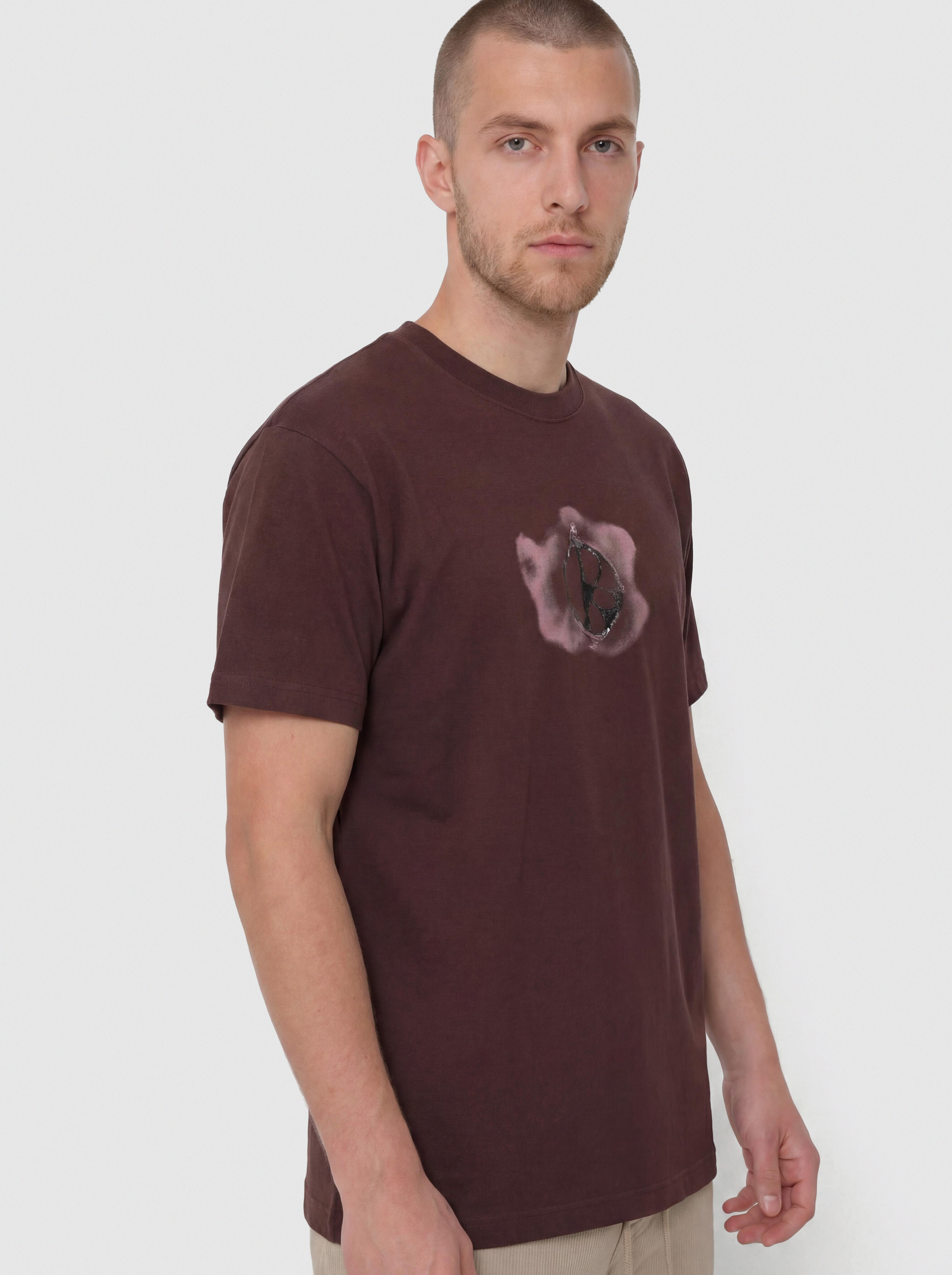 T-shirt Polar Skate Metal Logo (washed bordeaux)