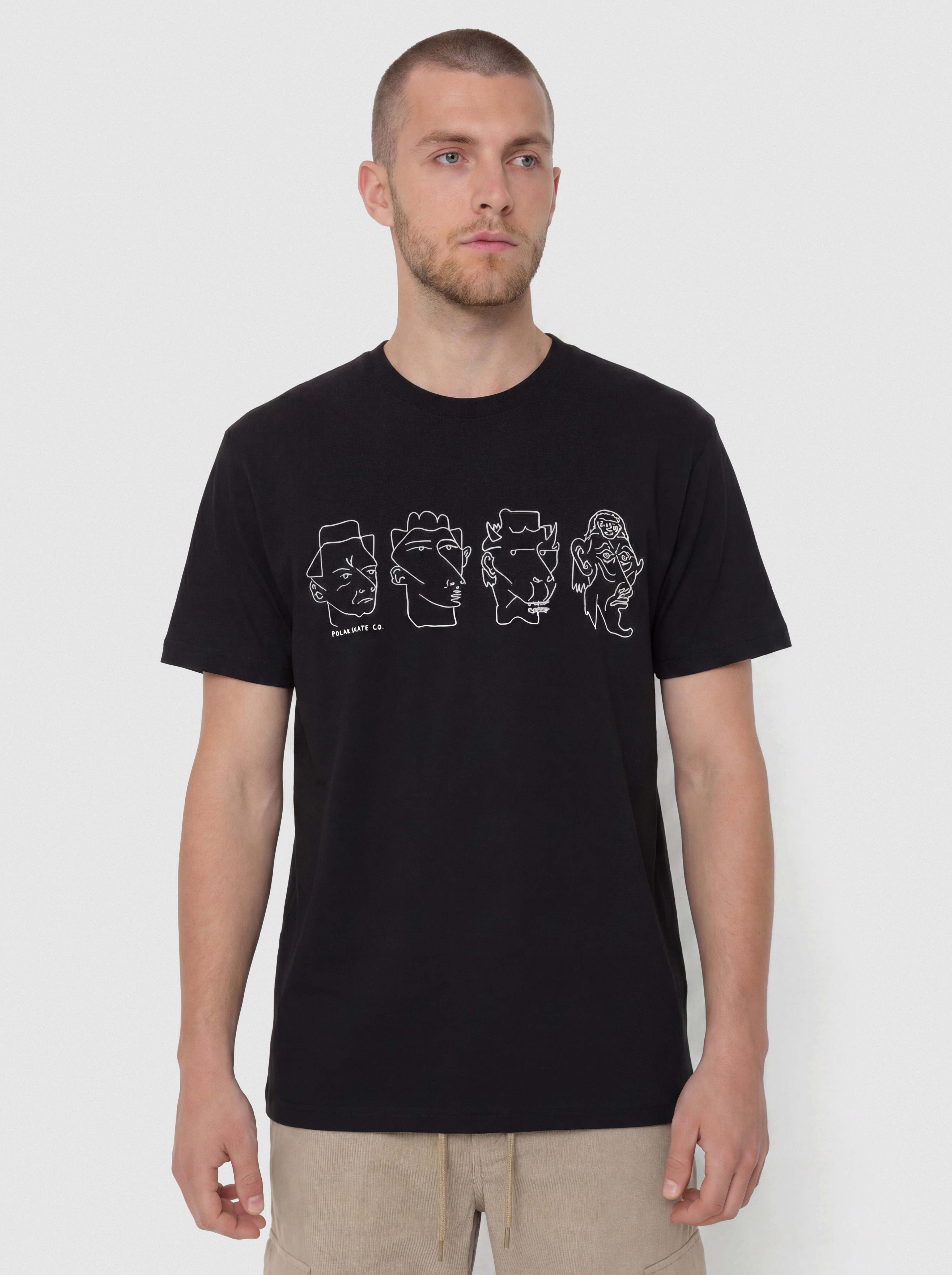 T-shirt Polar Skate Contrast 8 Heads (black/white)