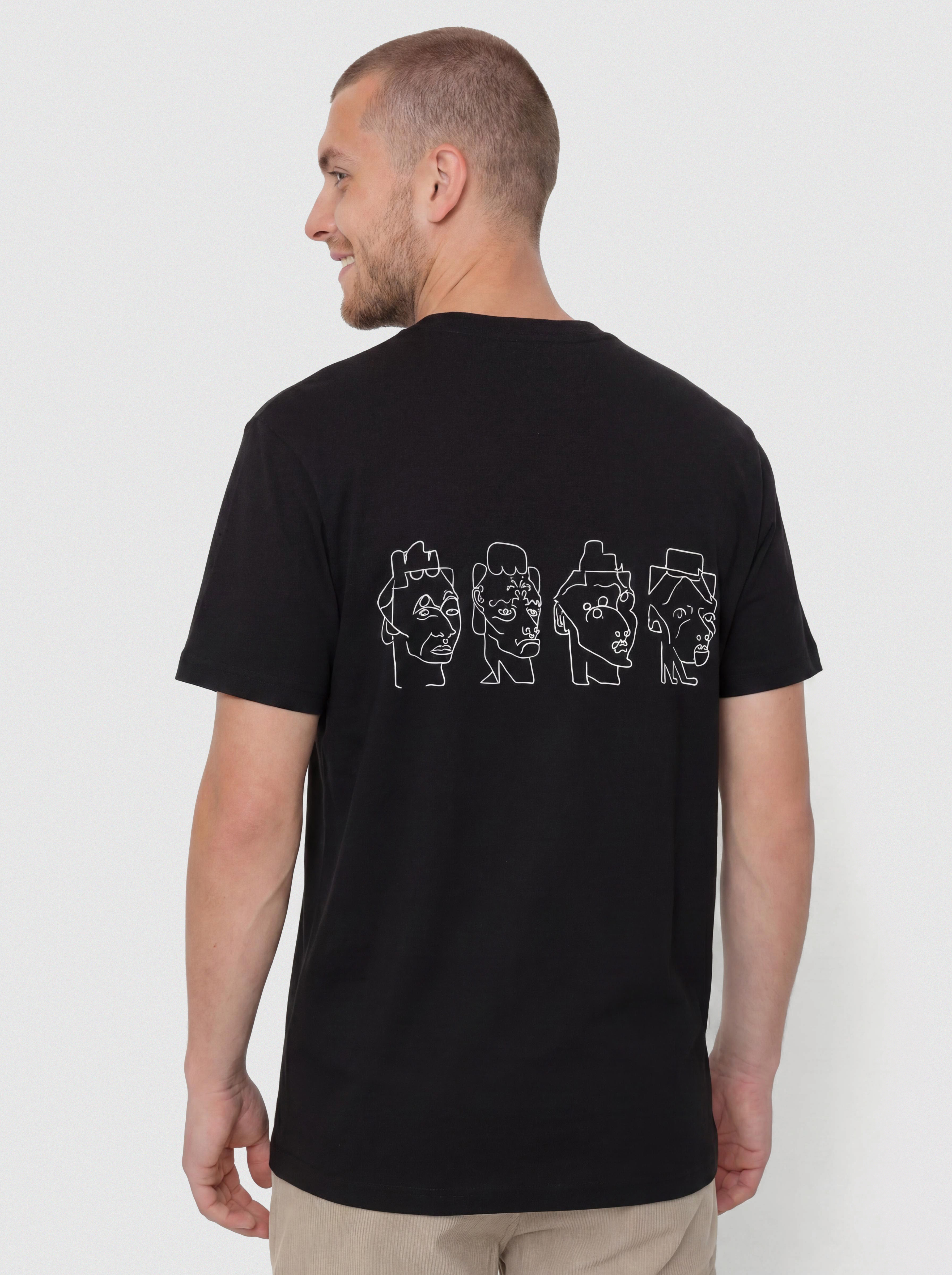 T-shirt Polar Skate Contrast 8 Heads (black/white)