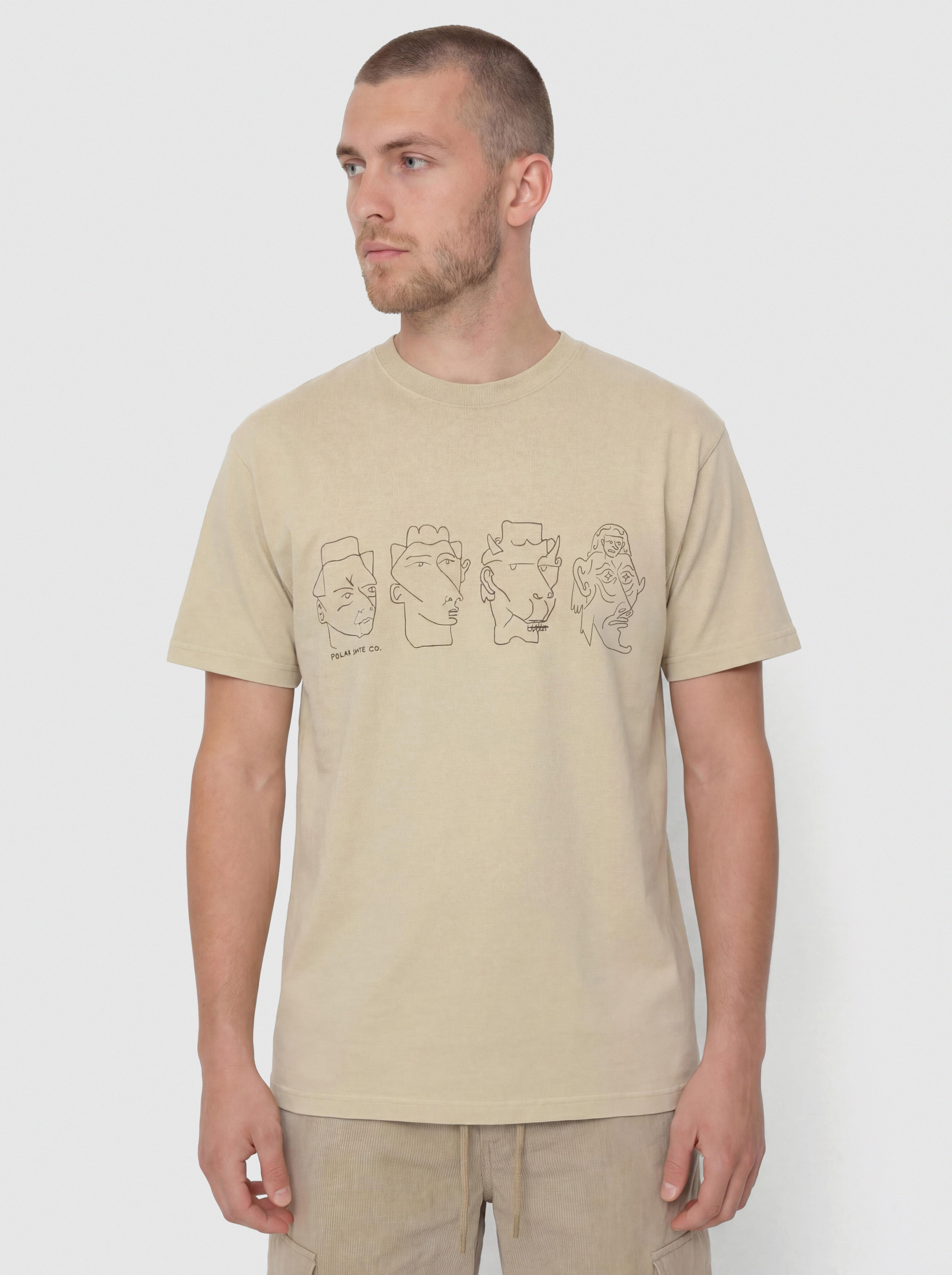 T-shirt Polar Skate Contrast 8 Heads (sand/brown)