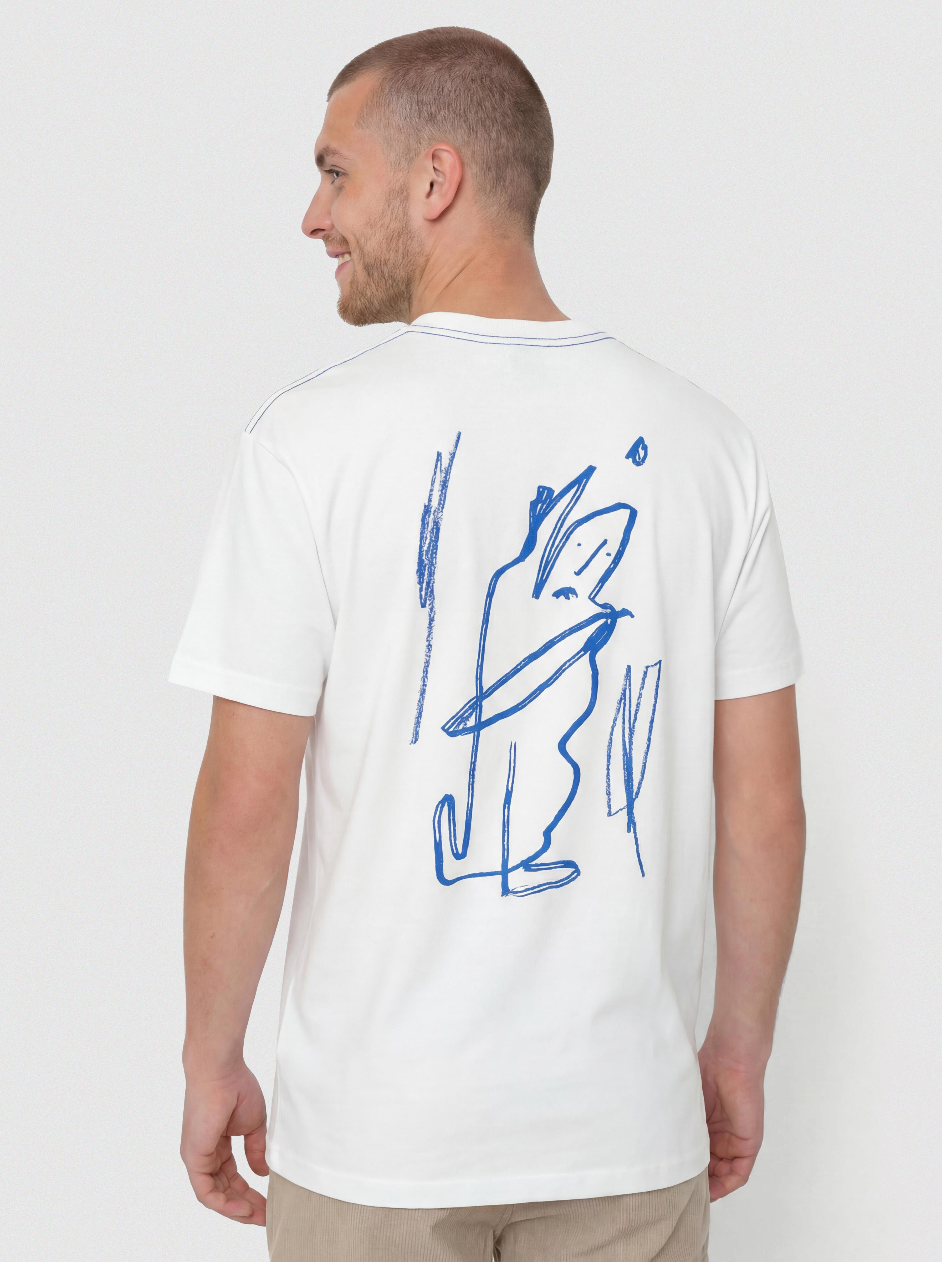 T-shirt Polar Skate Contrast Doodle (white/ultramarine)