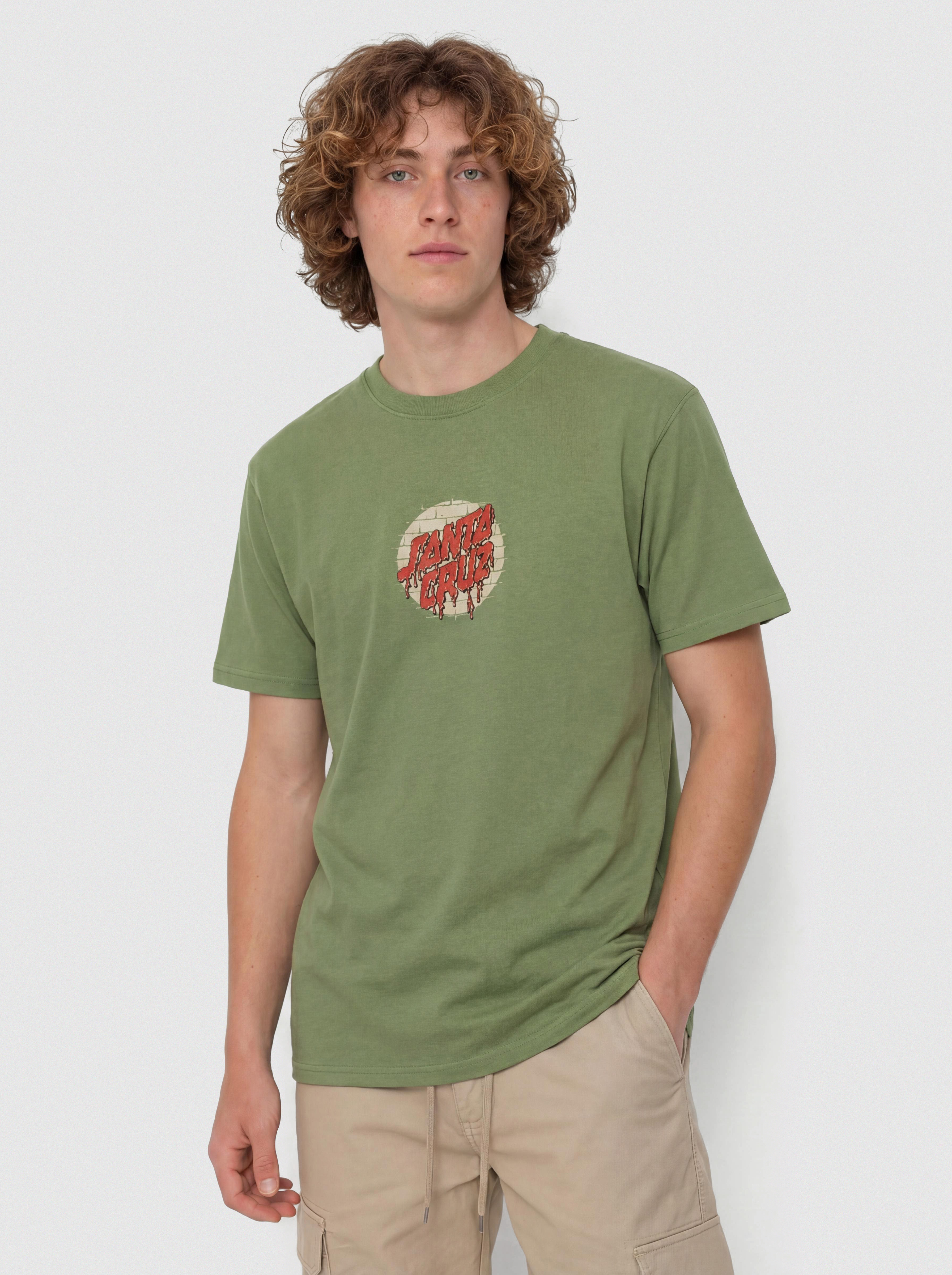 T-shirt Santa Cruz Delfino Spotlight Fnt (dill green)