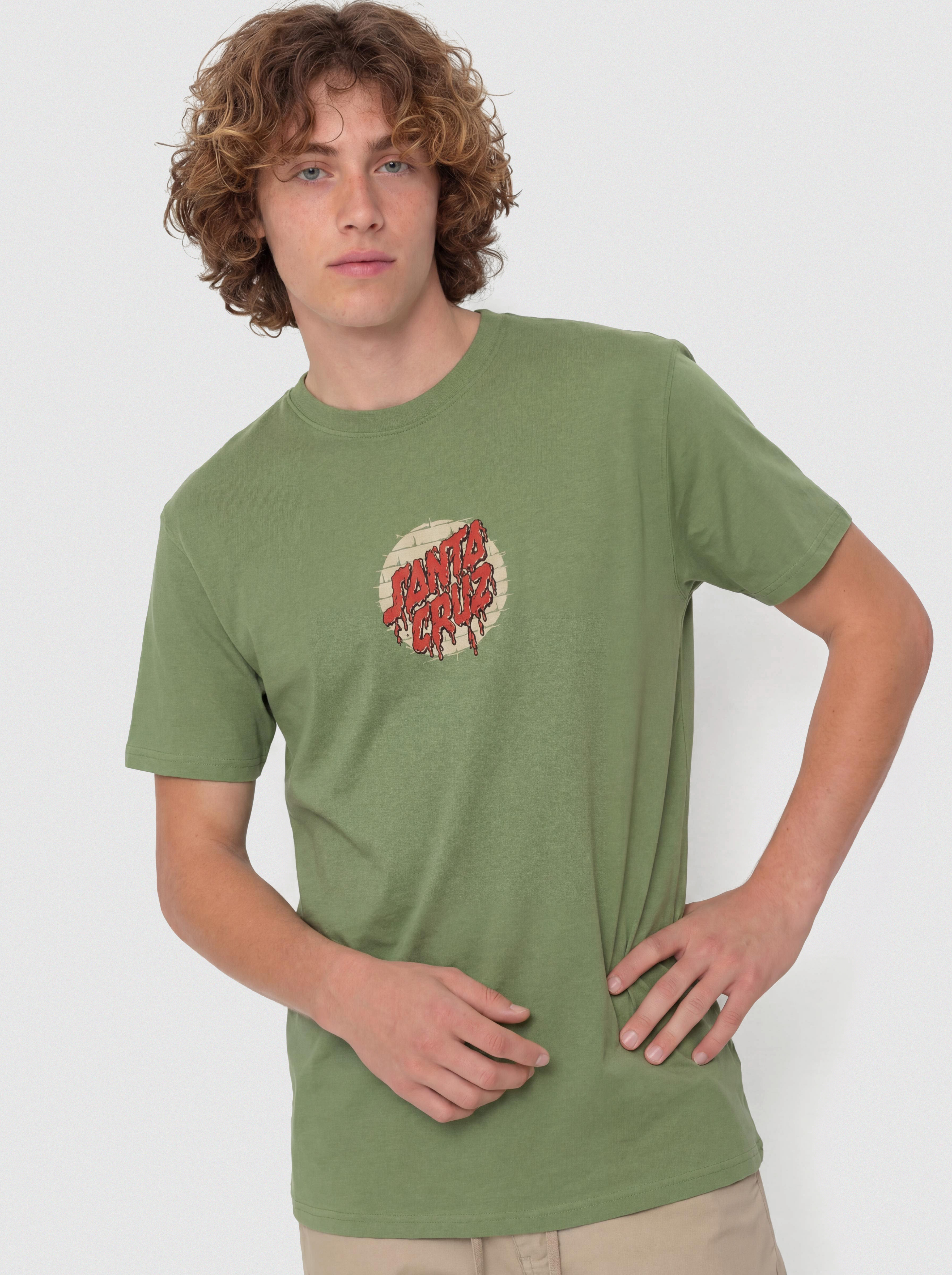 T-shirt Santa Cruz Delfino Spotlight Fnt (dill green)