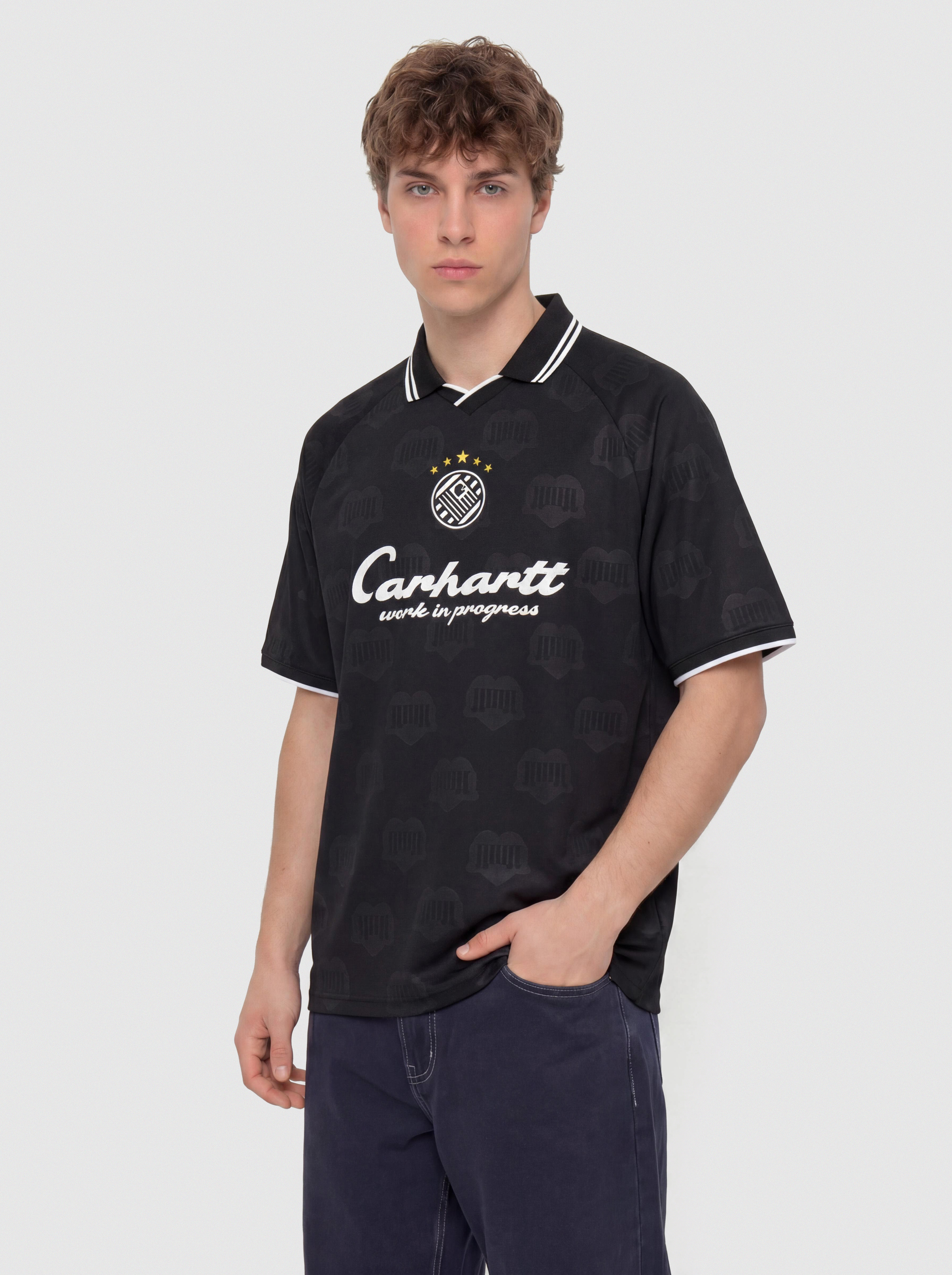 T-shirt Carhartt WIP Terrace Football (heart train jacquard black)