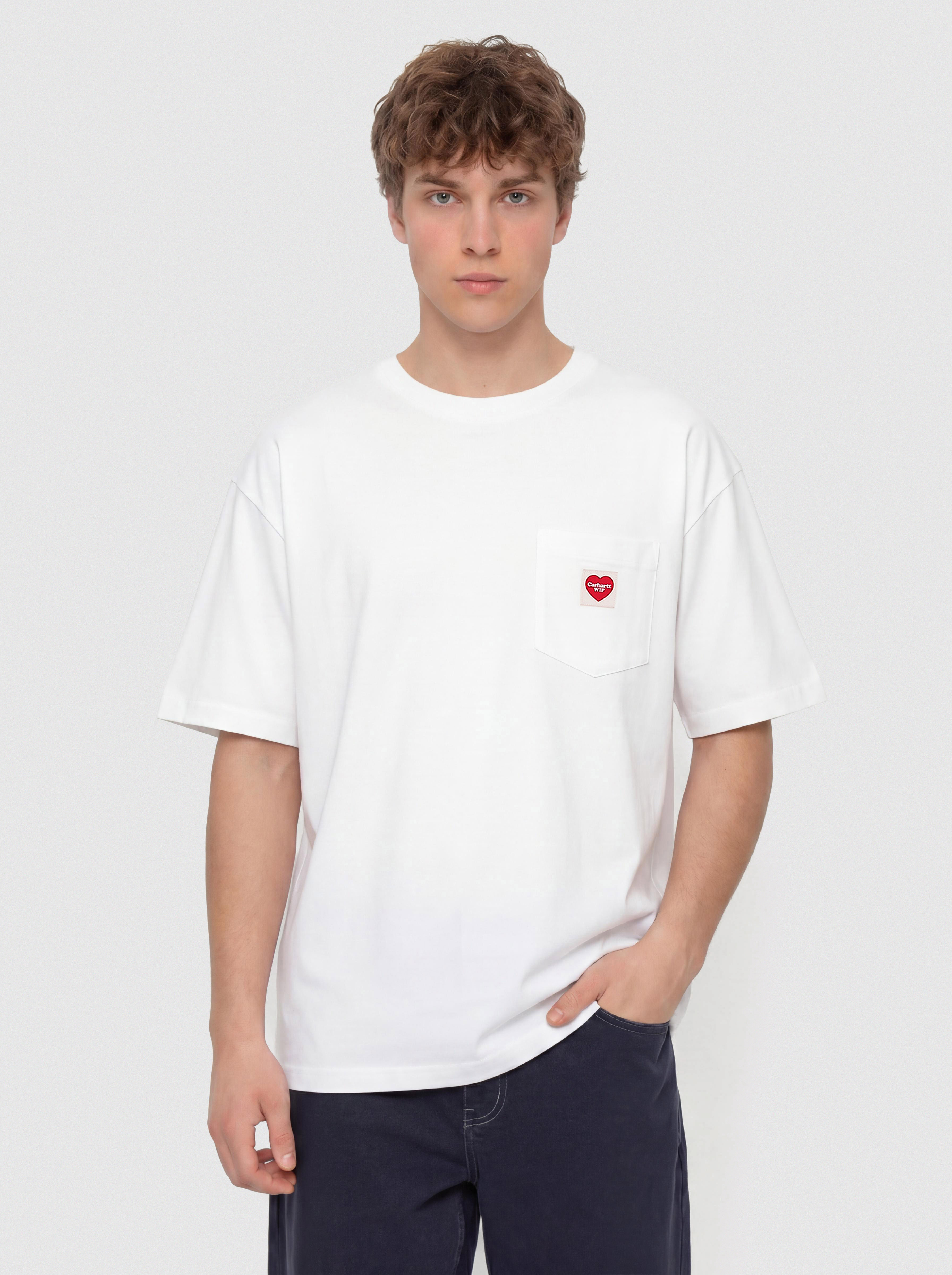 T-shirt Carhartt WIP Pocket Heart (white/red)