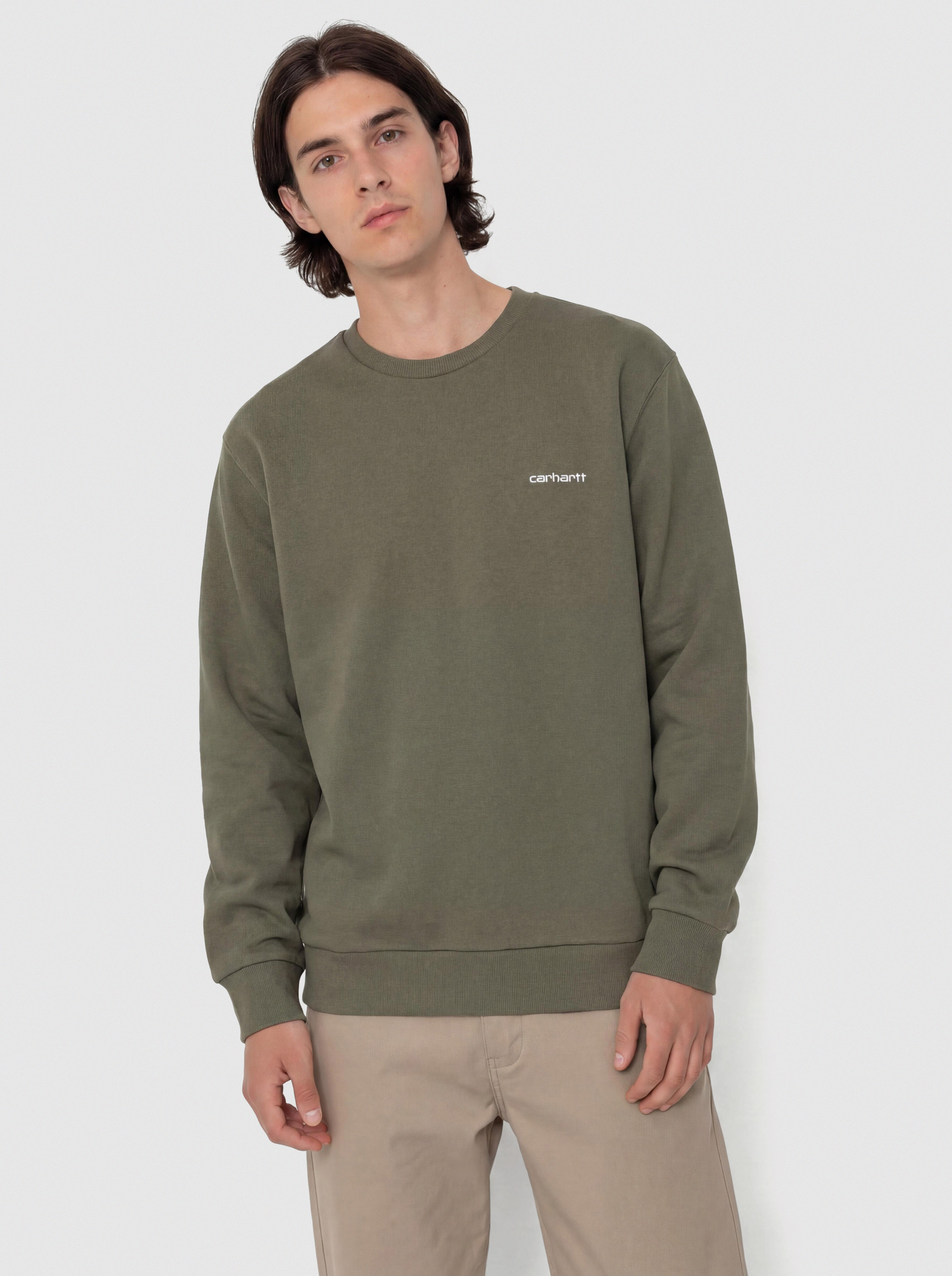 Bluza Carhartt WIP Script Embroidery (leaf/white)