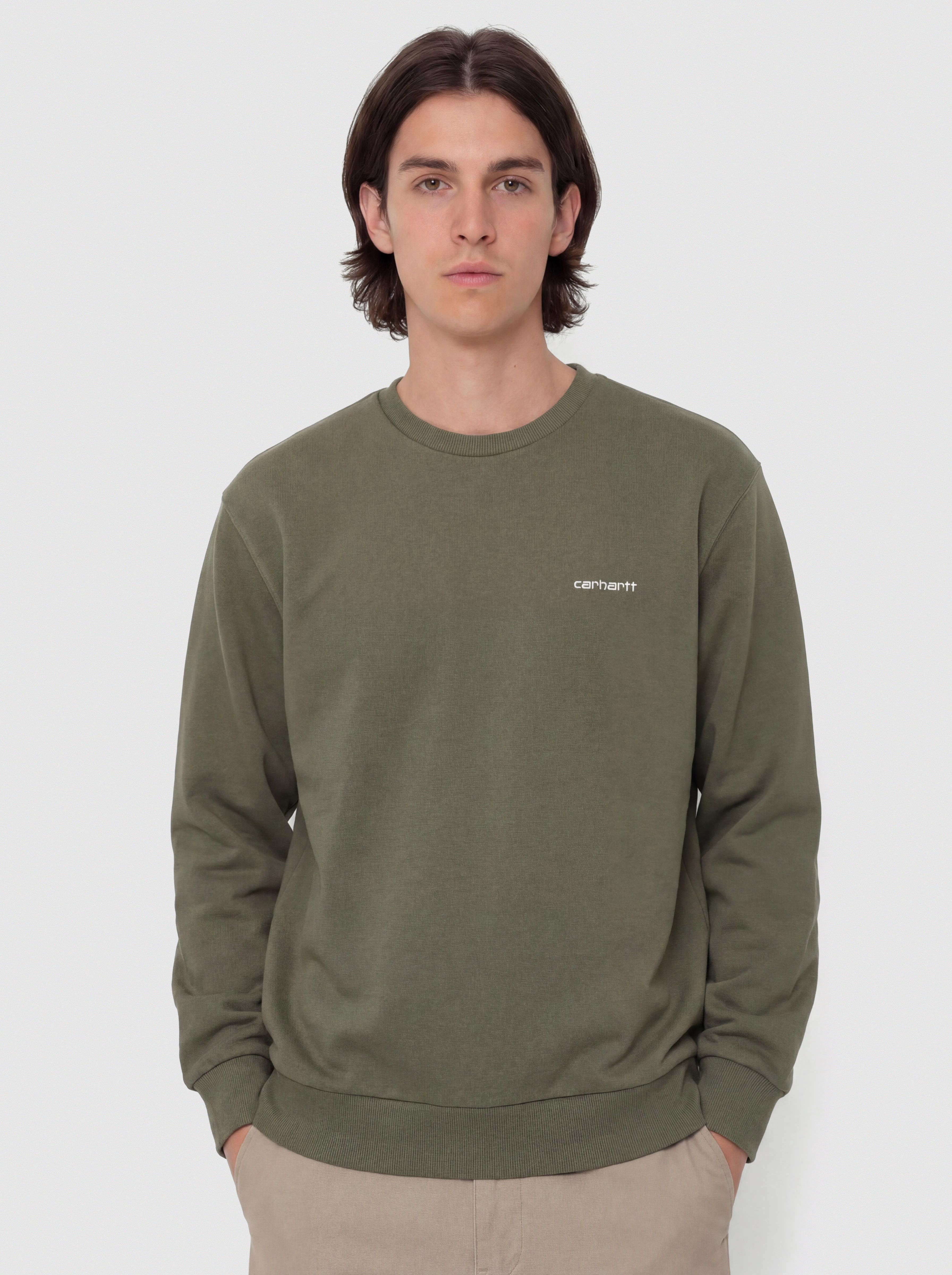 Bluza Carhartt WIP Script Embroidery (leaf/white)
