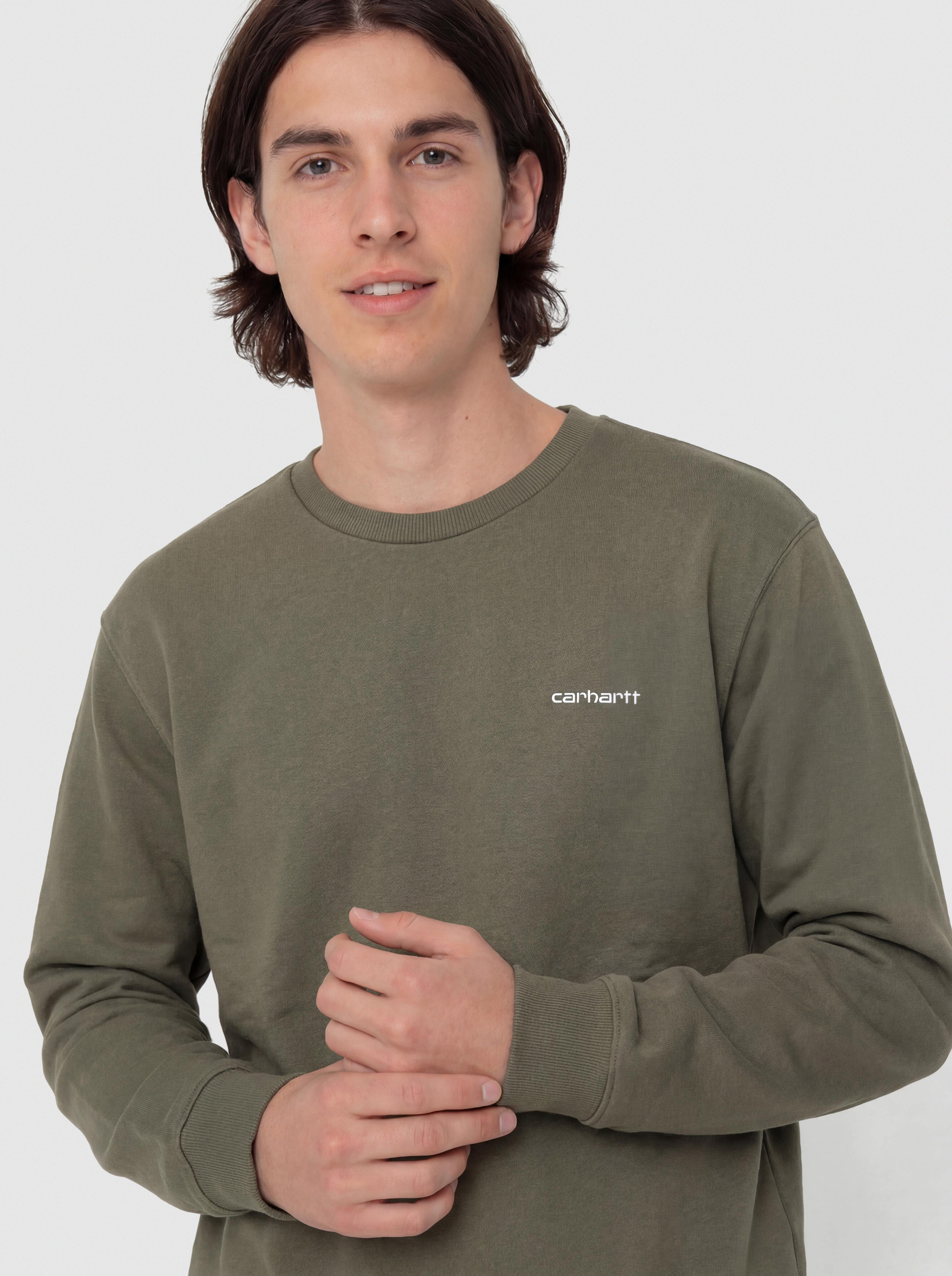 Bluza Carhartt WIP Script Embroidery (leaf/white)