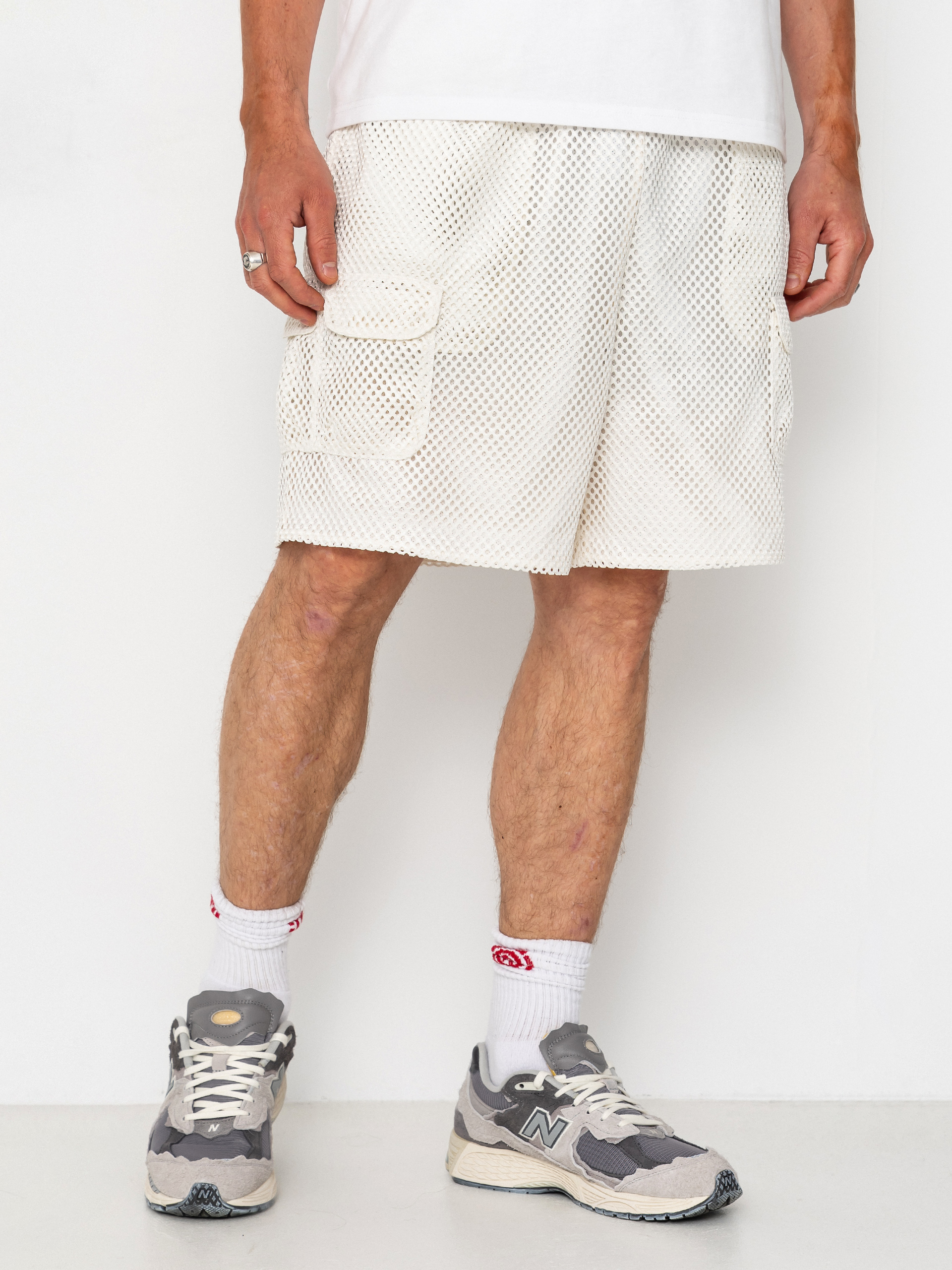 Szorty The North Face Tnf Red Box Mesh Utility (white dune)