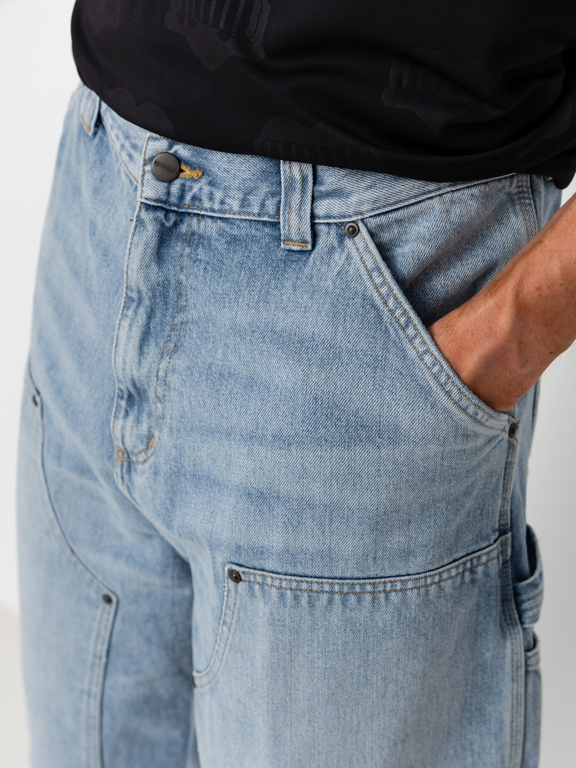 Szorty Carhartt WIP OG Double Knee (blue heavy worn bleached)