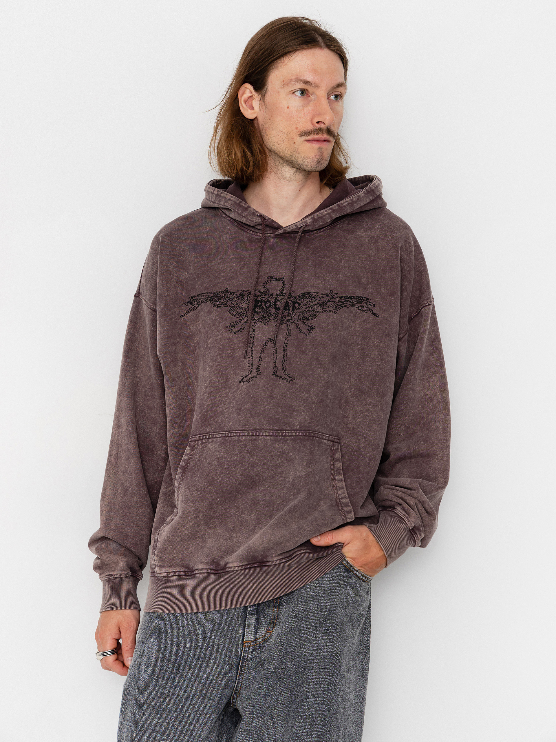 Bluza z kapturem Polar Skate Acid Frank Soul HD (bordeaux)