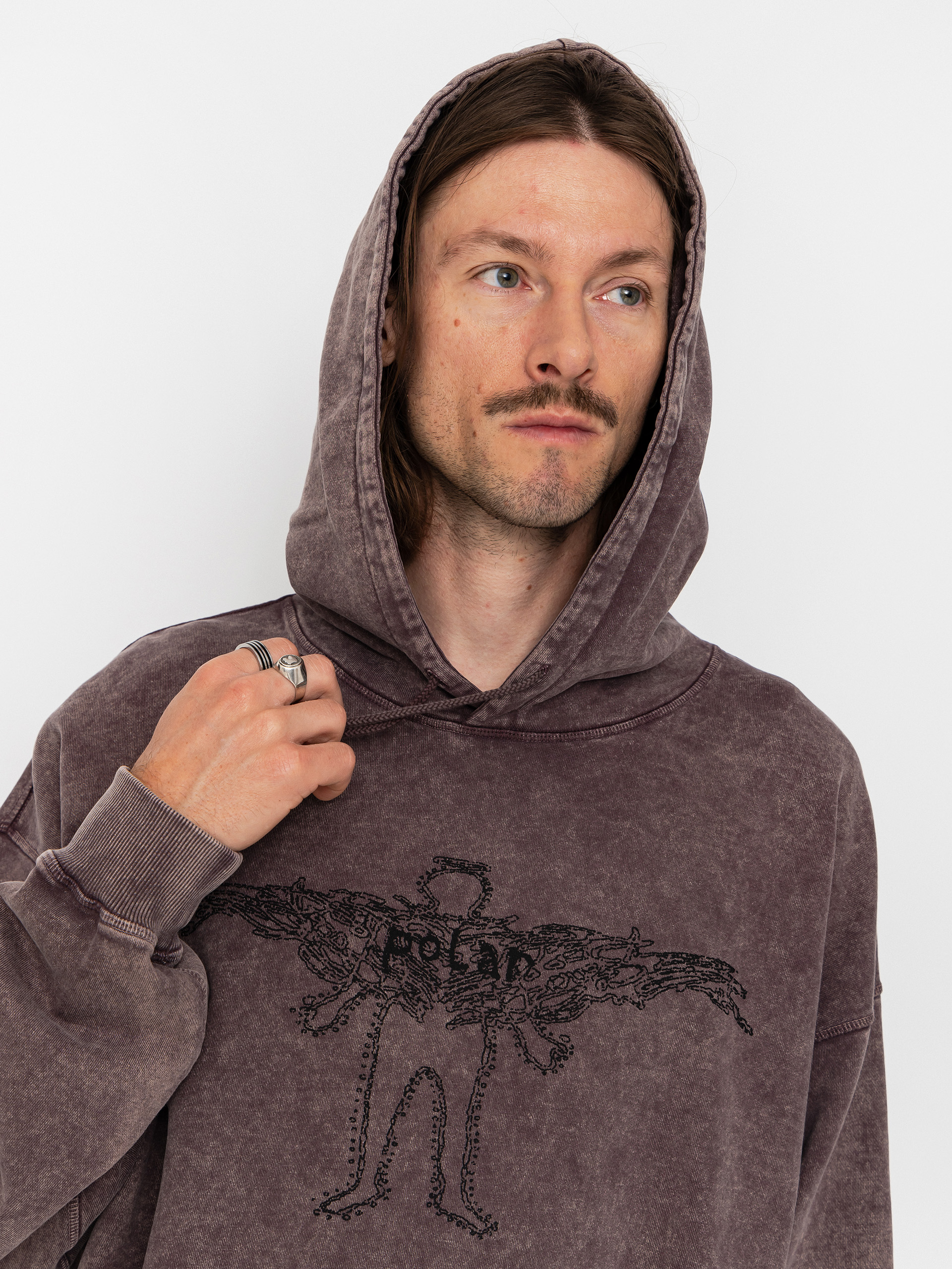 Bluza z kapturem Polar Skate Acid Frank Soul HD (bordeaux)