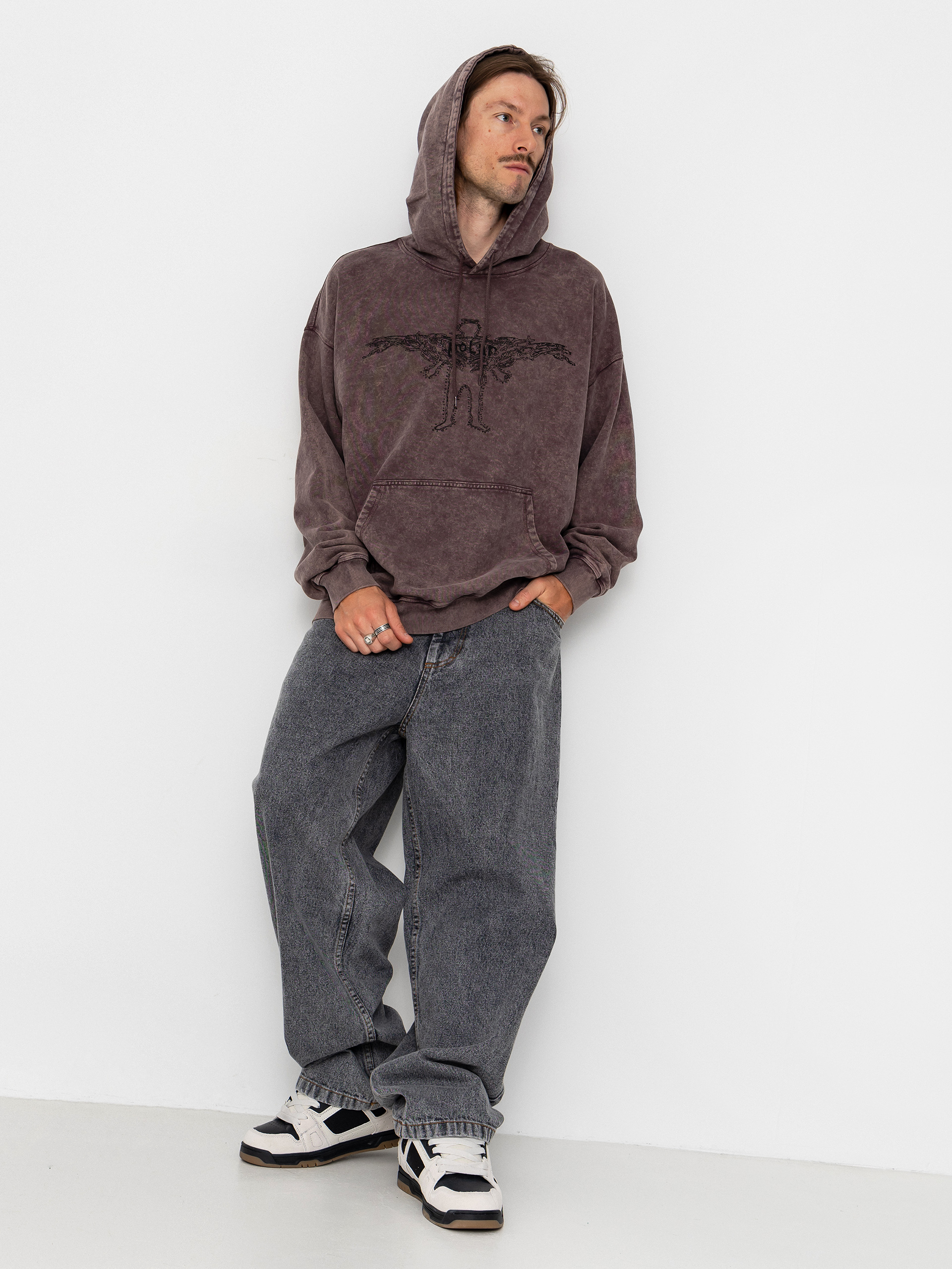 Bluza z kapturem Polar Skate Acid Frank Soul HD (bordeaux)