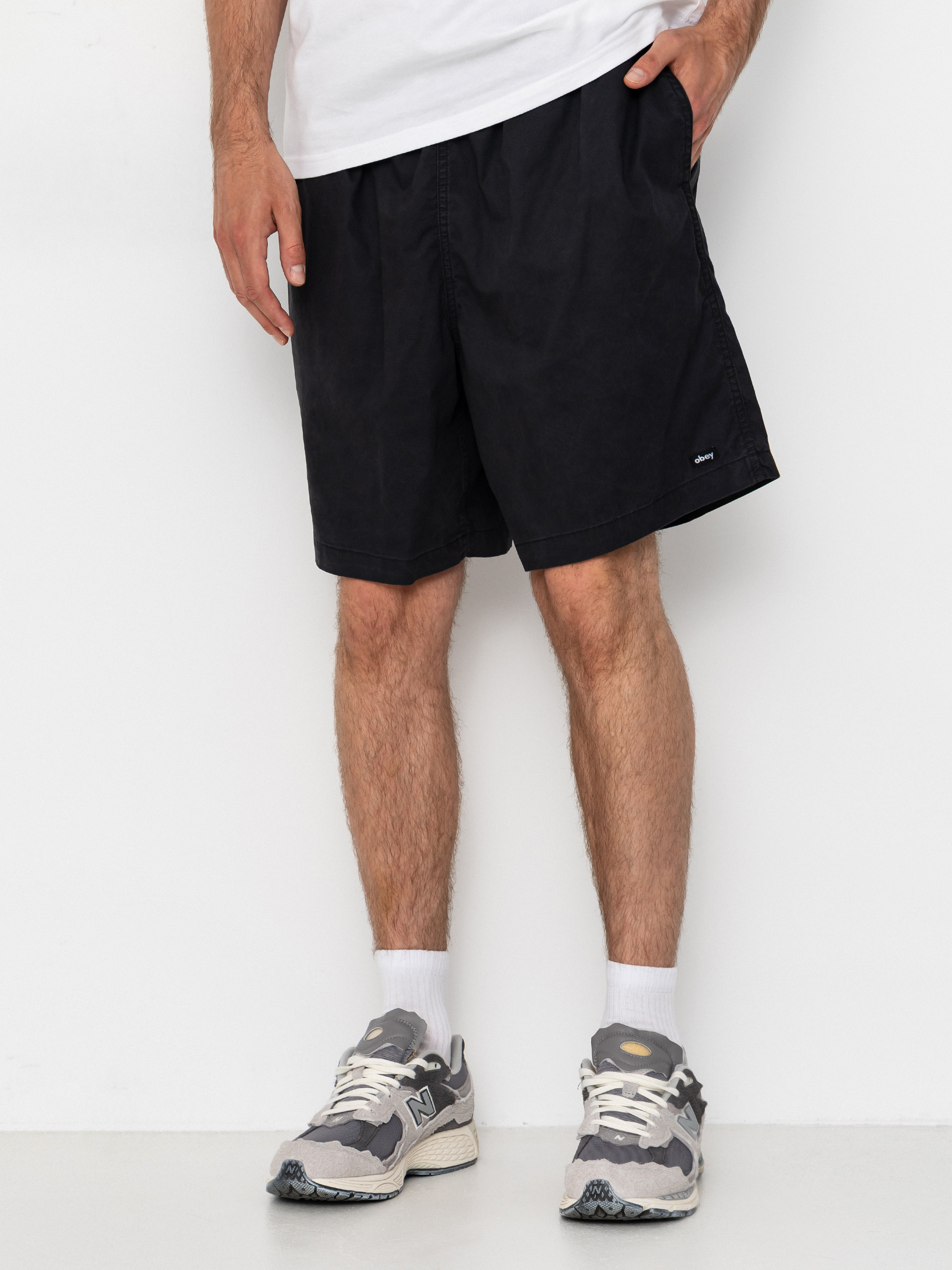Szorty OBEY Easy Trail (black faded wash)