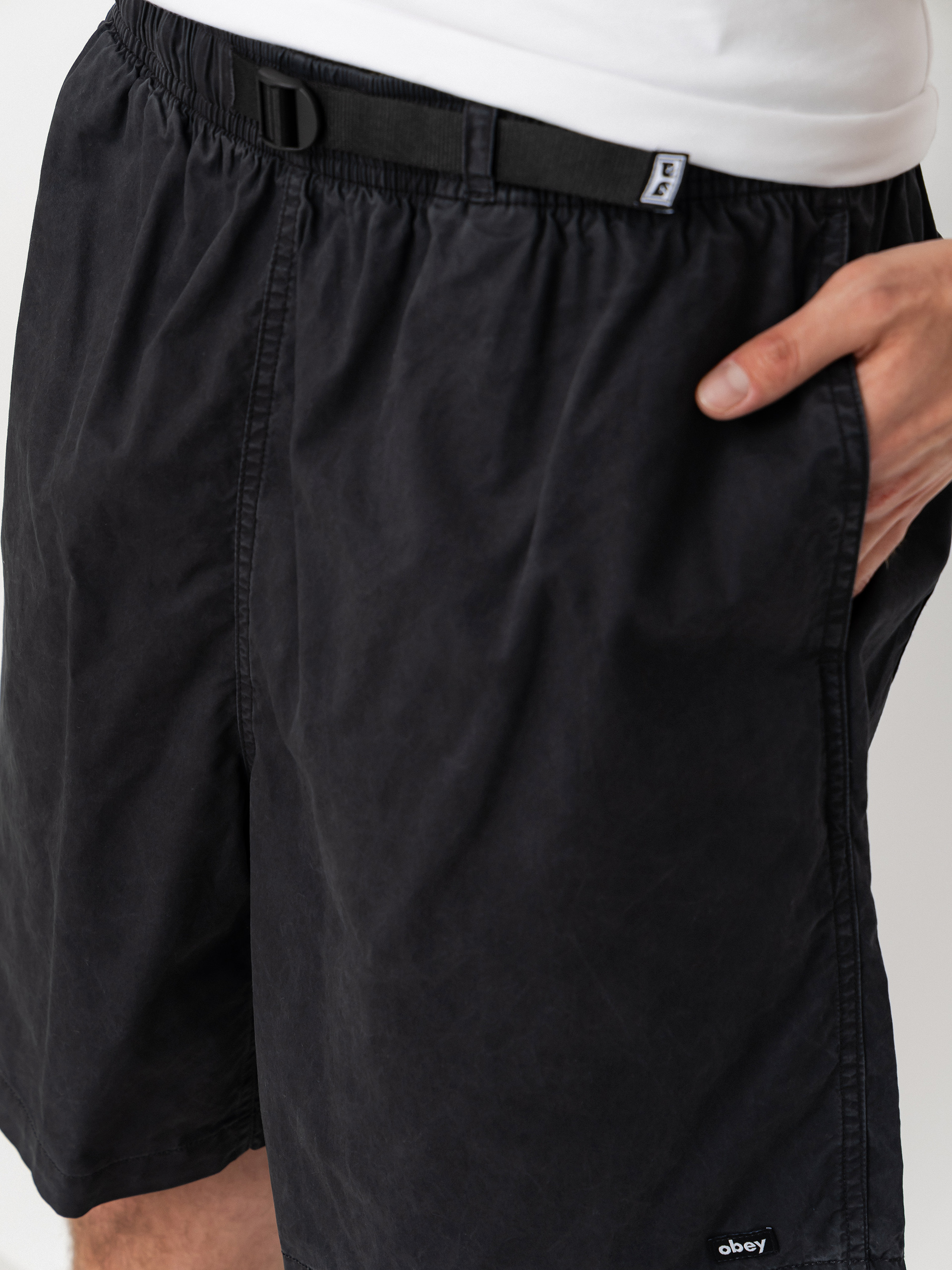 Szorty OBEY Easy Trail (black faded wash)
