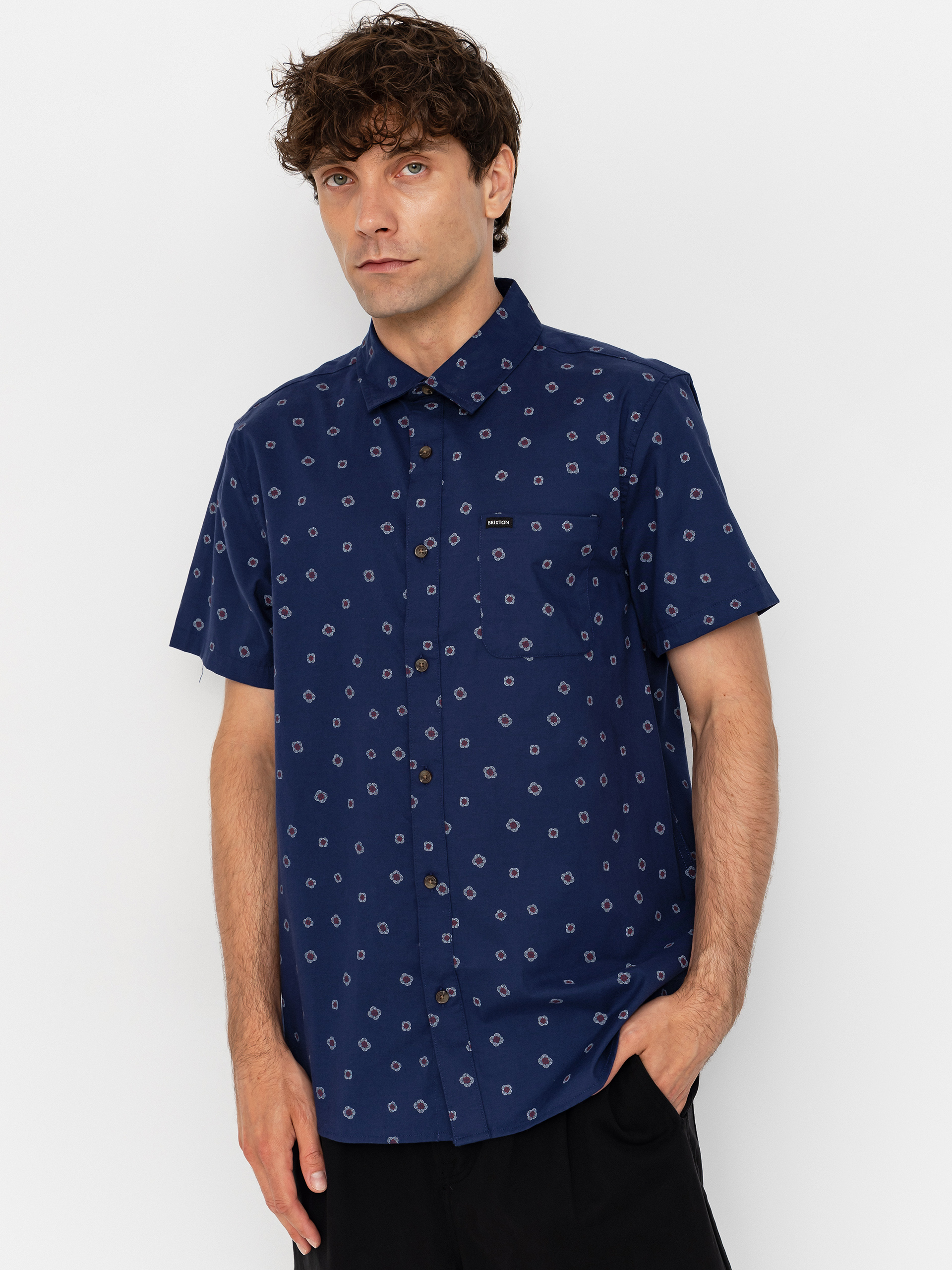Koszula Brixton Charter Print (midnight blue geo)