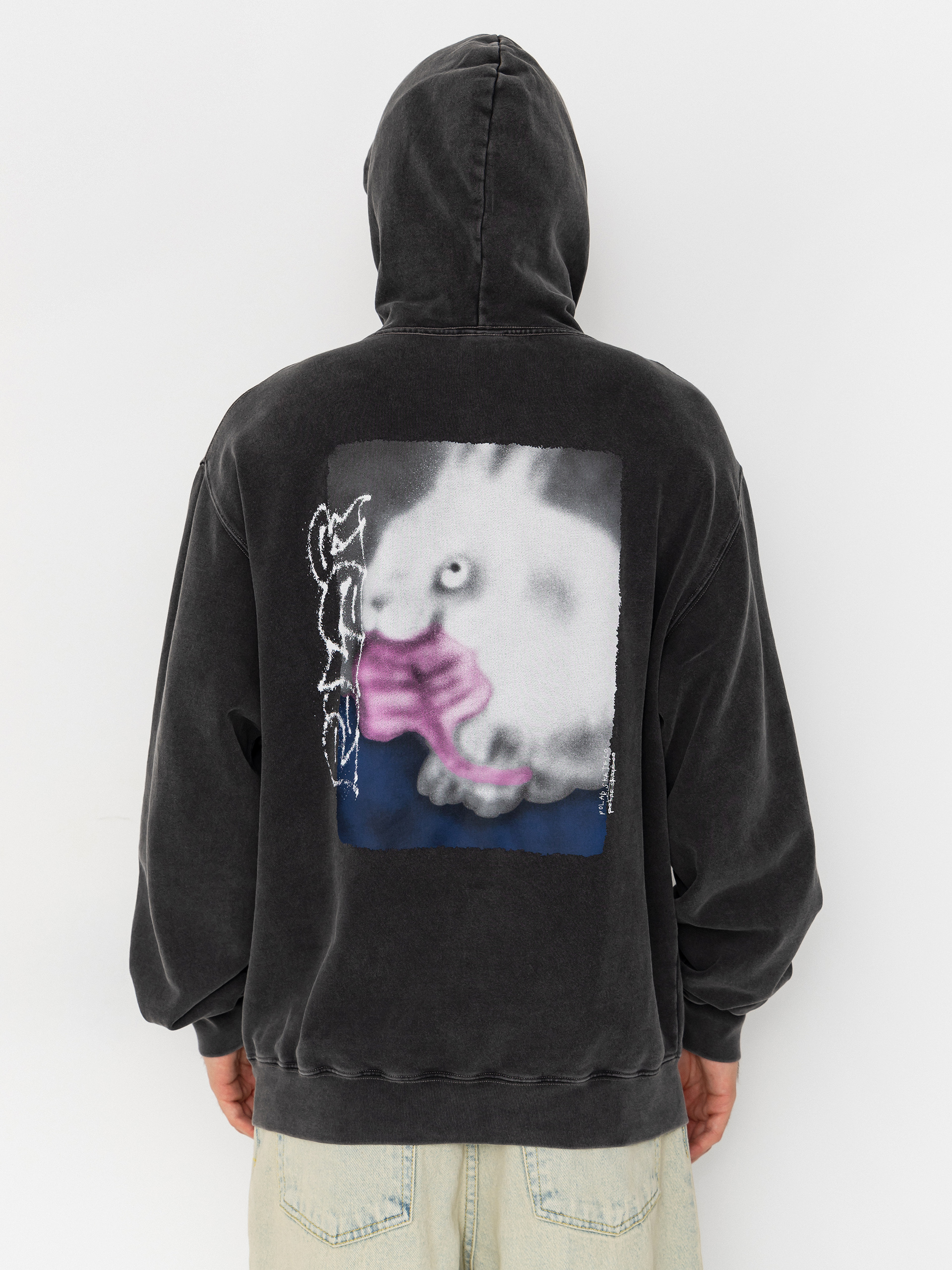 Bluza z kapturem Polar Skate Dave Rabbit HD (silver black)
