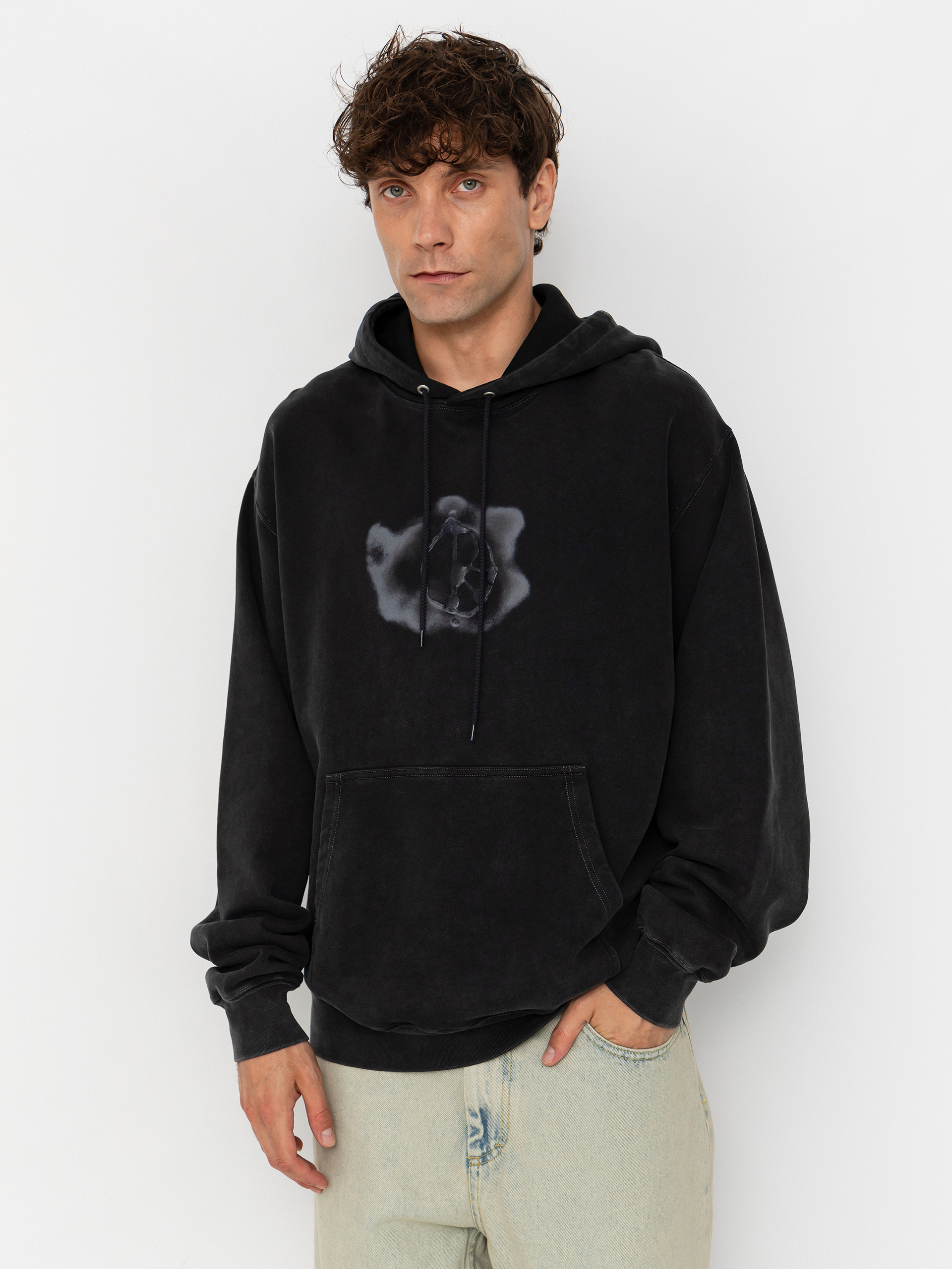 Bluza z kapturem Polar Skate Dave Metal Logo HD (silver black)