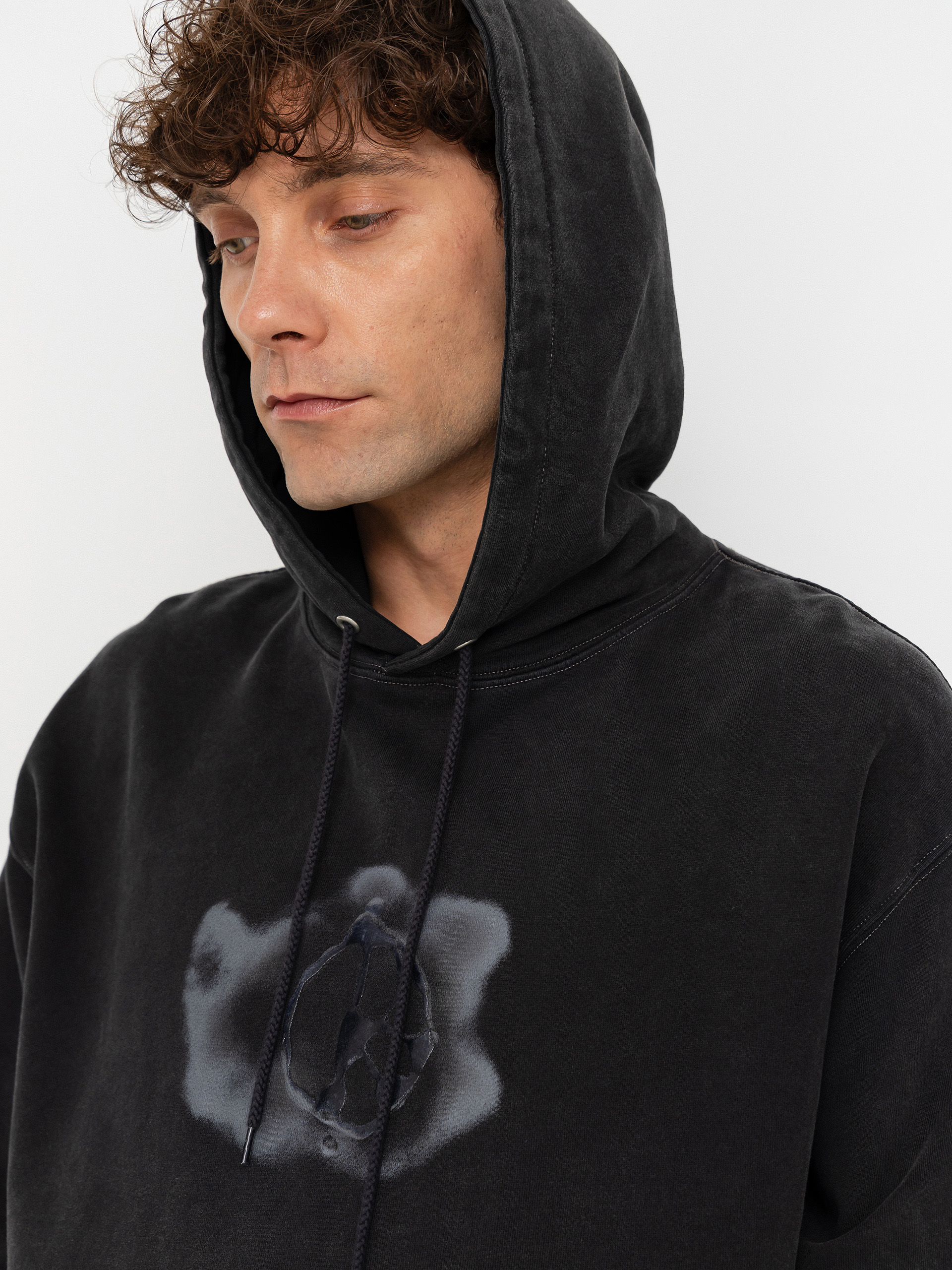 Bluza z kapturem Polar Skate Dave Metal Logo HD (silver black)