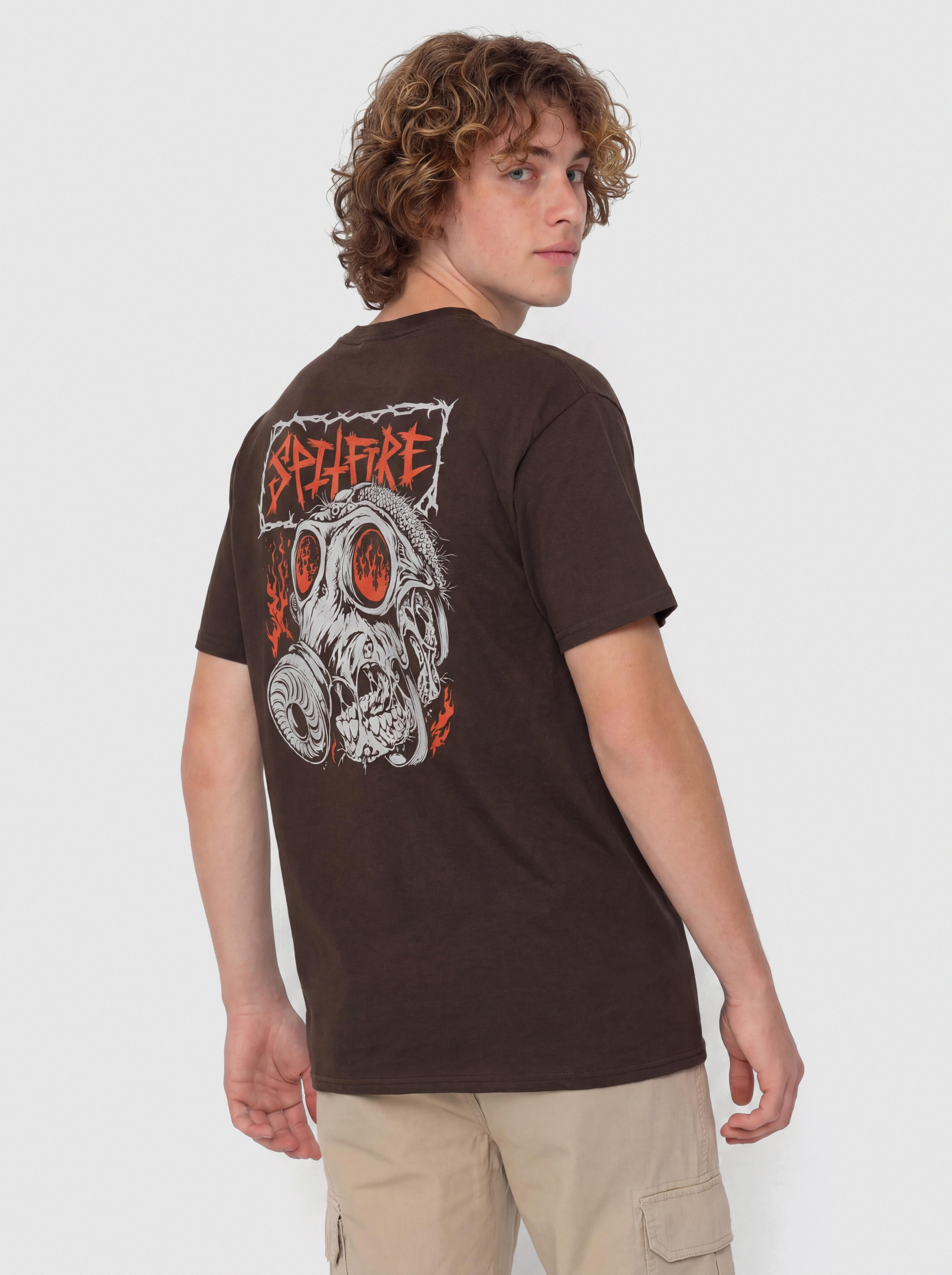 T-shirt Spitfire Gas Mask (dark chocolate w/multi color prints)