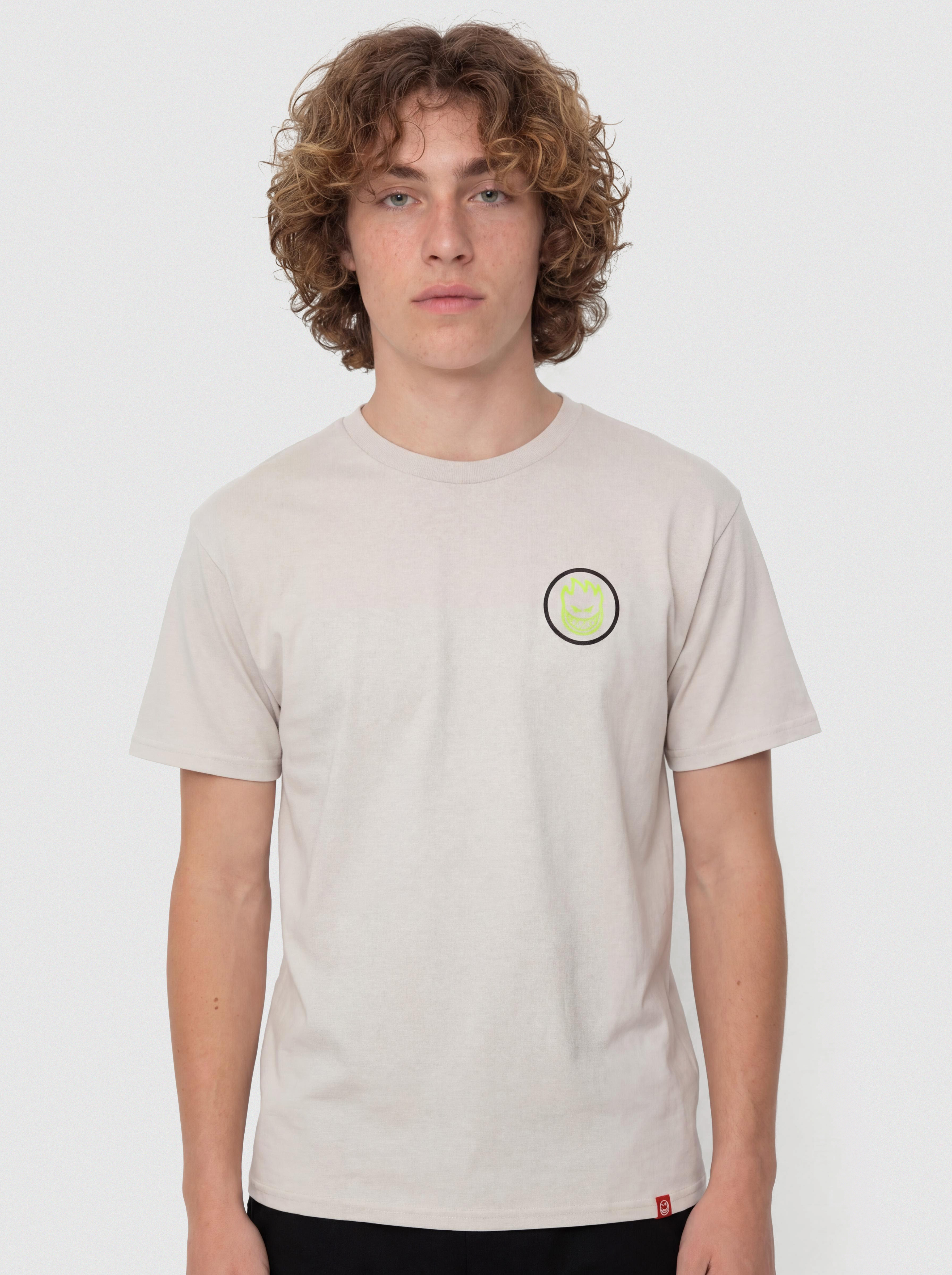 T-shirt Spitfire Classic Swirl Overlay (ice grey w/black green prints)