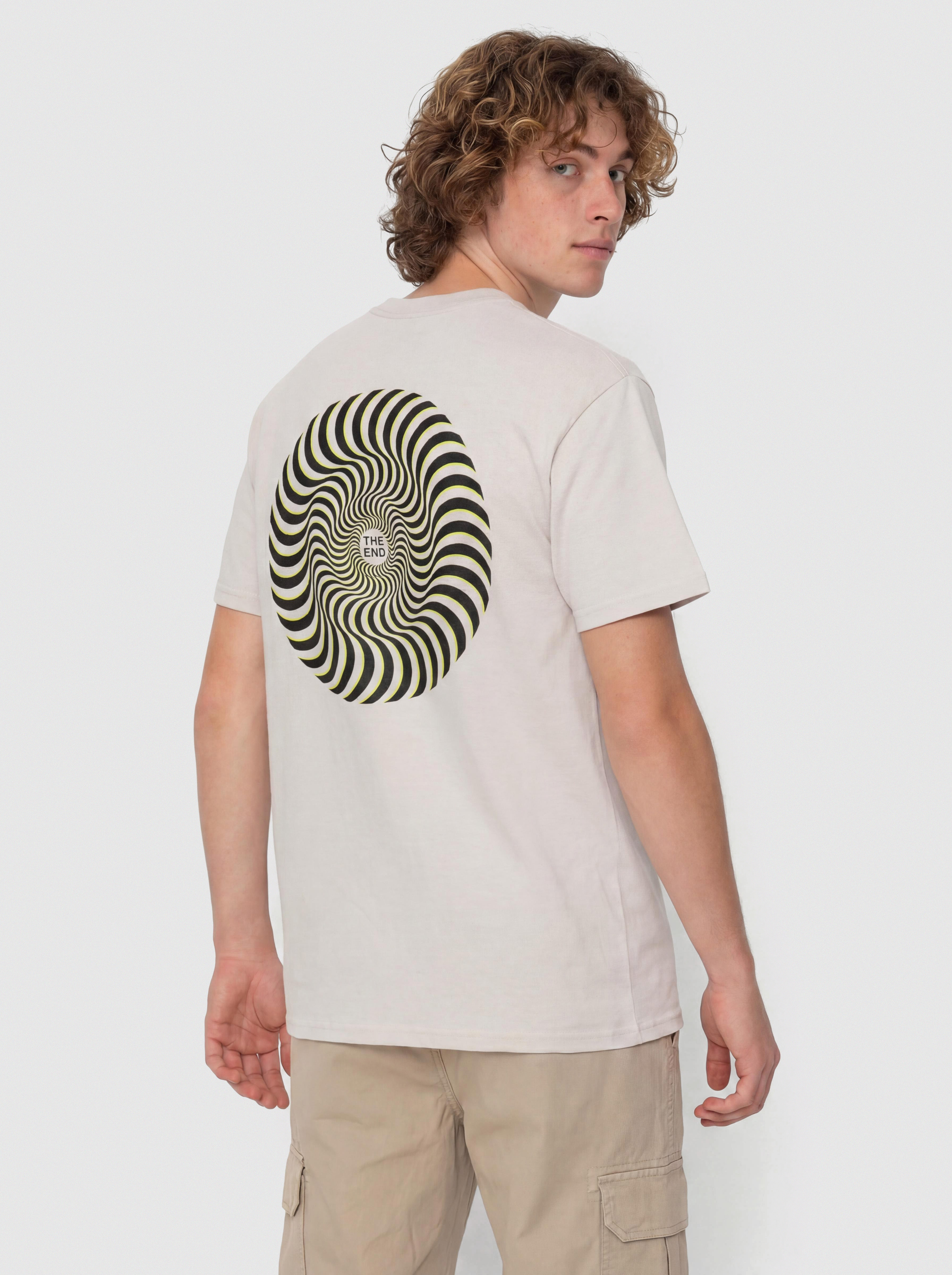 T-shirt Spitfire Classic Swirl Overlay (ice grey w/black green prints)
