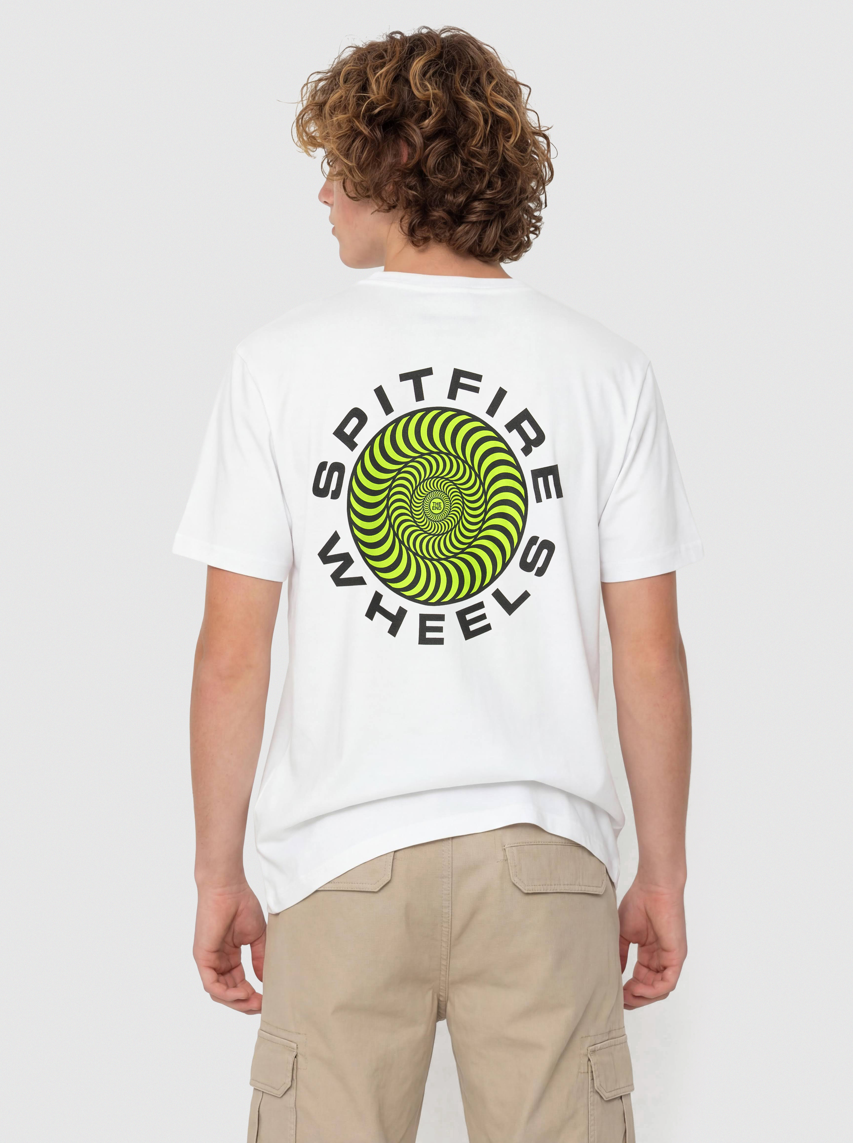 T-shirt Spitfire Classic 87 Swirl Fill (white w/green black prints)