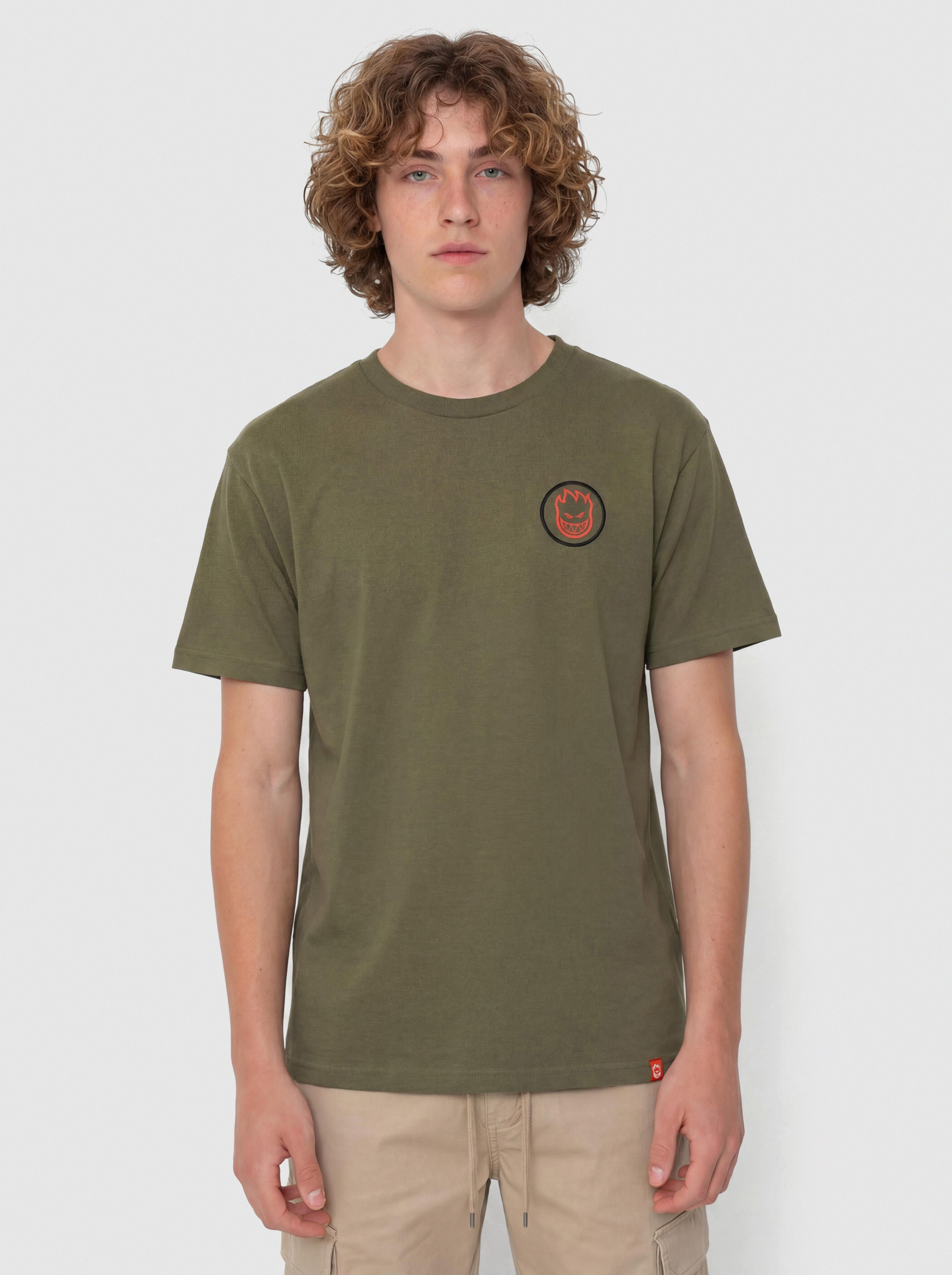 T-shirt Spitfire Classic Swirl Overlay (military green w/black red prints)