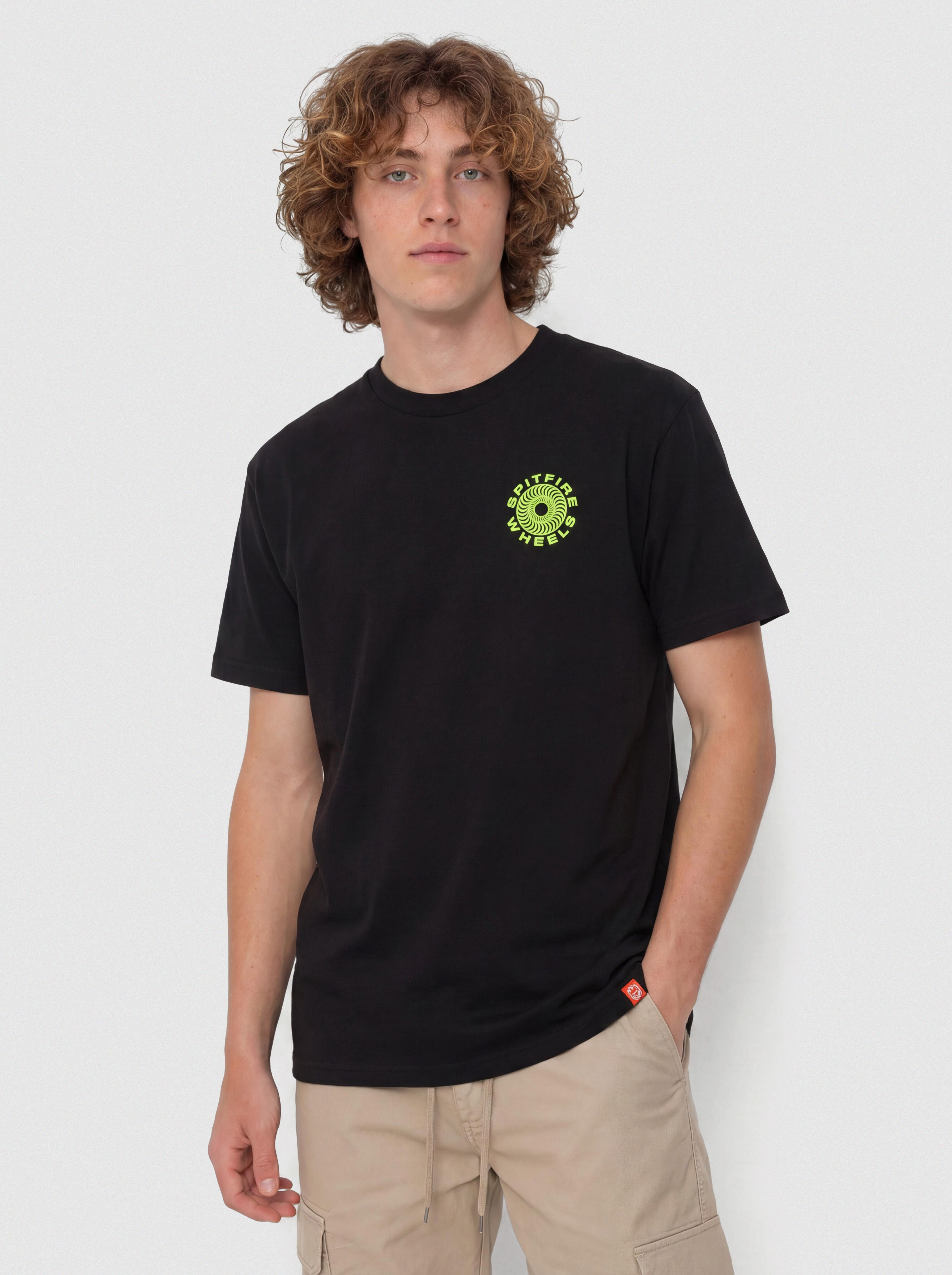 T-shirt Spitfire Classic 87 Swirl Fill (black w/green white prints)