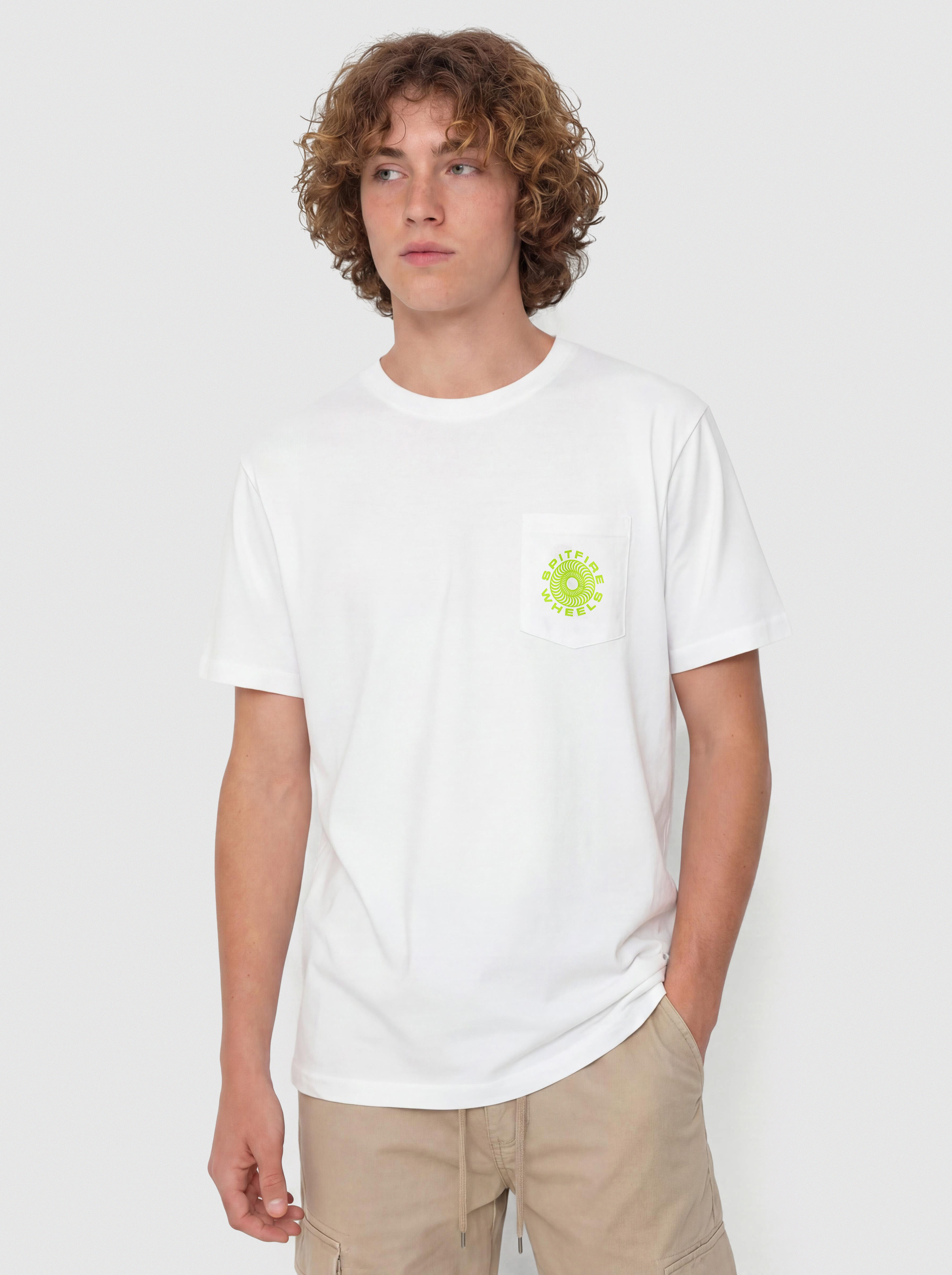 T-shirt Spitfire Classic 87 Swirl Fill (white w/green black prints)