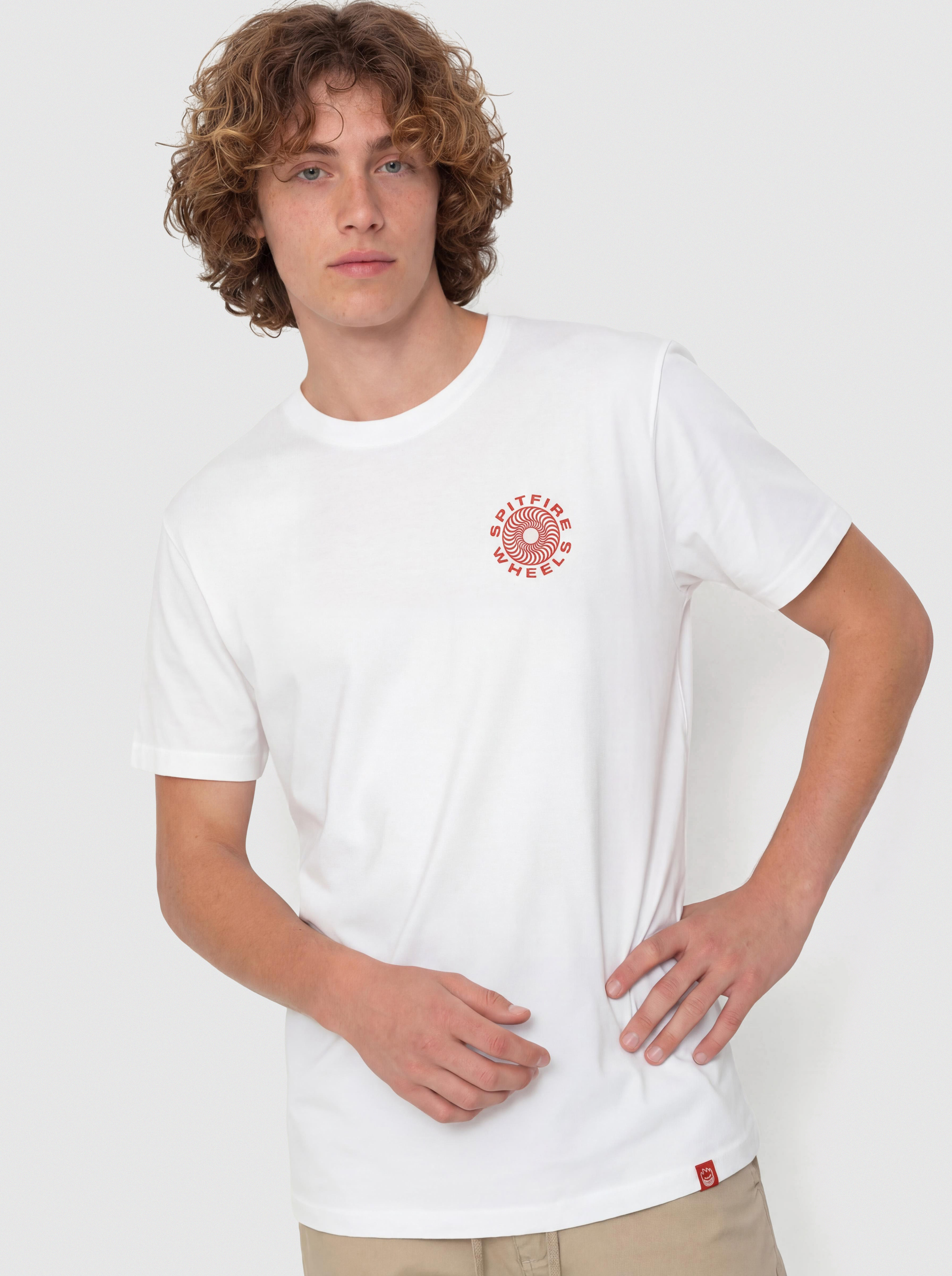 T-shirt Spitfire Classic 87 Swirl Fill (white w/red black prints)