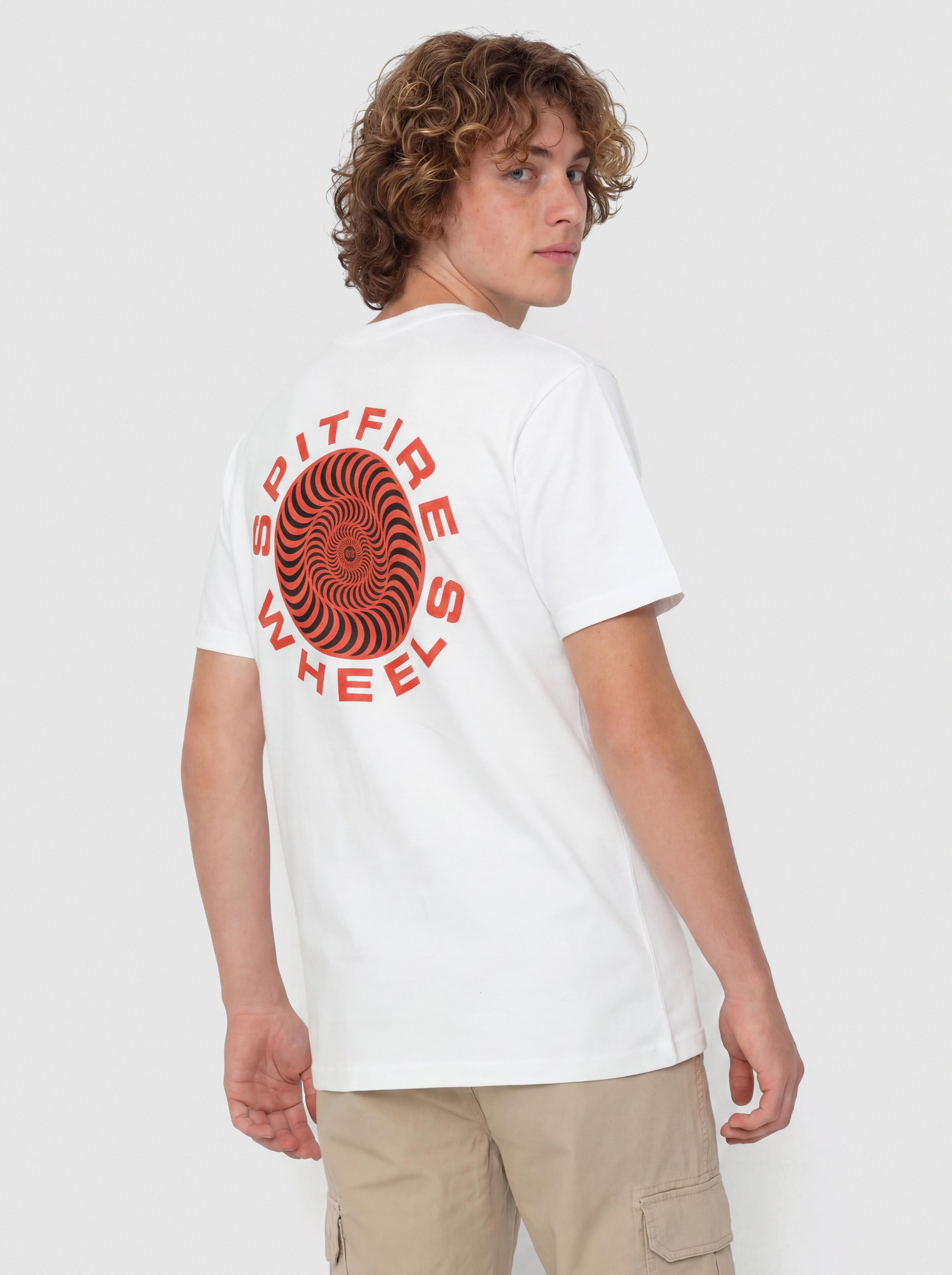 T-shirt Spitfire Classic 87 Swirl Fill (white w/red black prints)