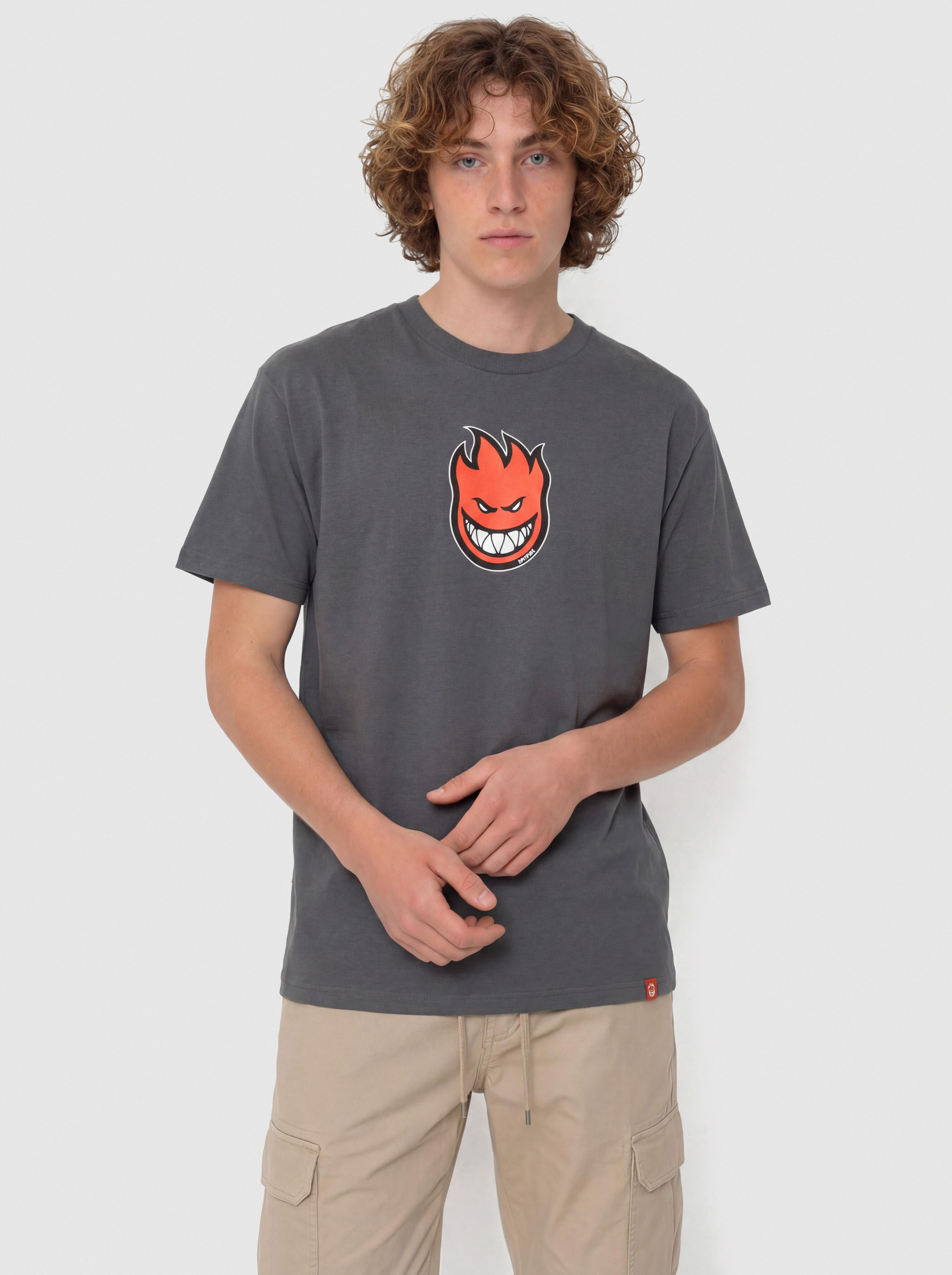 T-shirt Spitfire Bighead Mid Fill (charcoal w/red black white print)