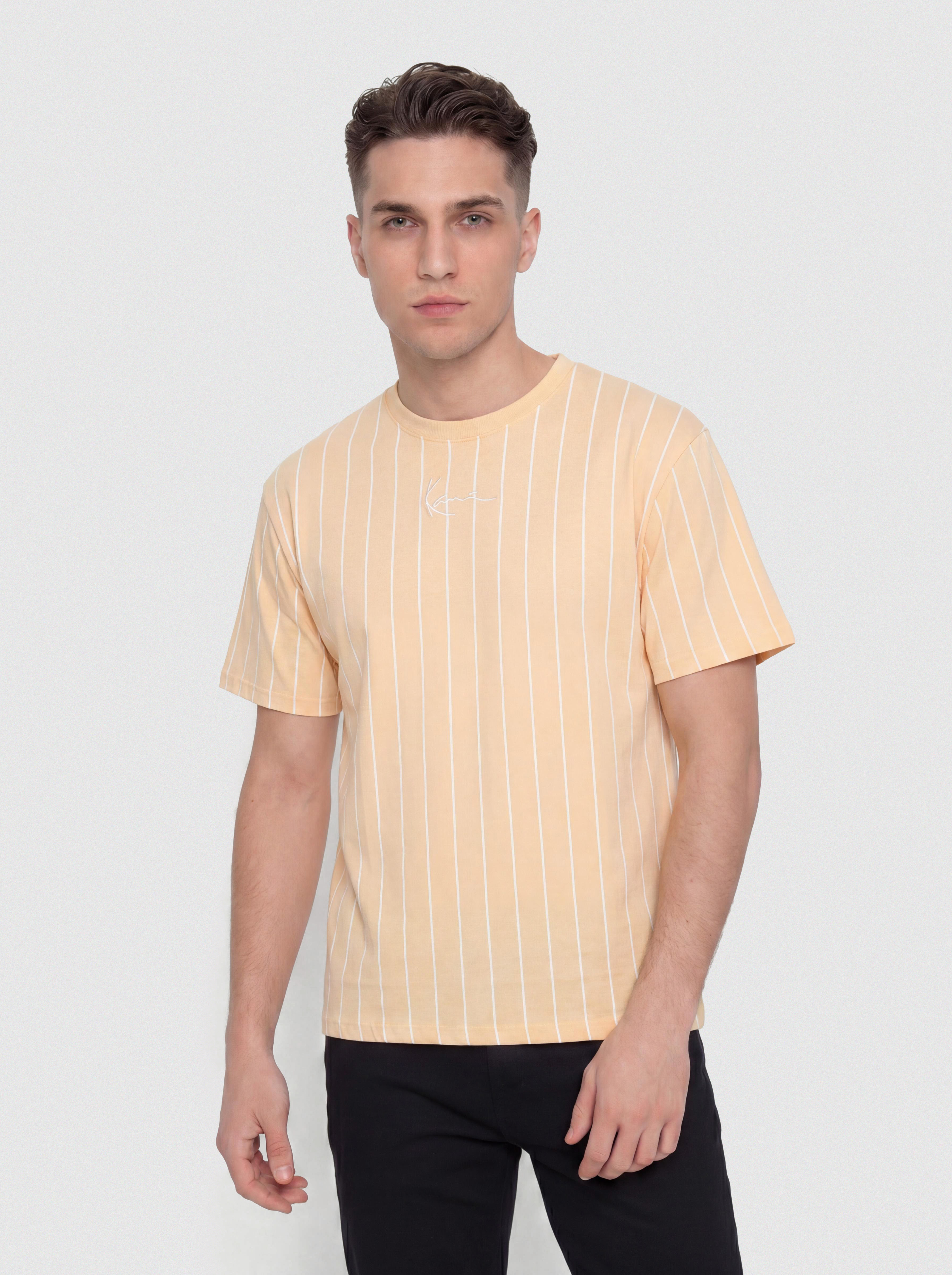 T-shirt Karl Kani Small Signature Essential Pinstripe (orange)